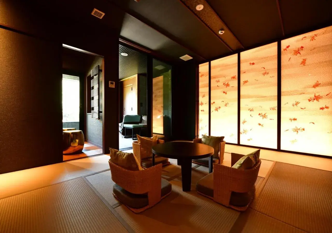 Photo of the whole room, Seating Area in Balinese onsen ryokan Hakone Airu