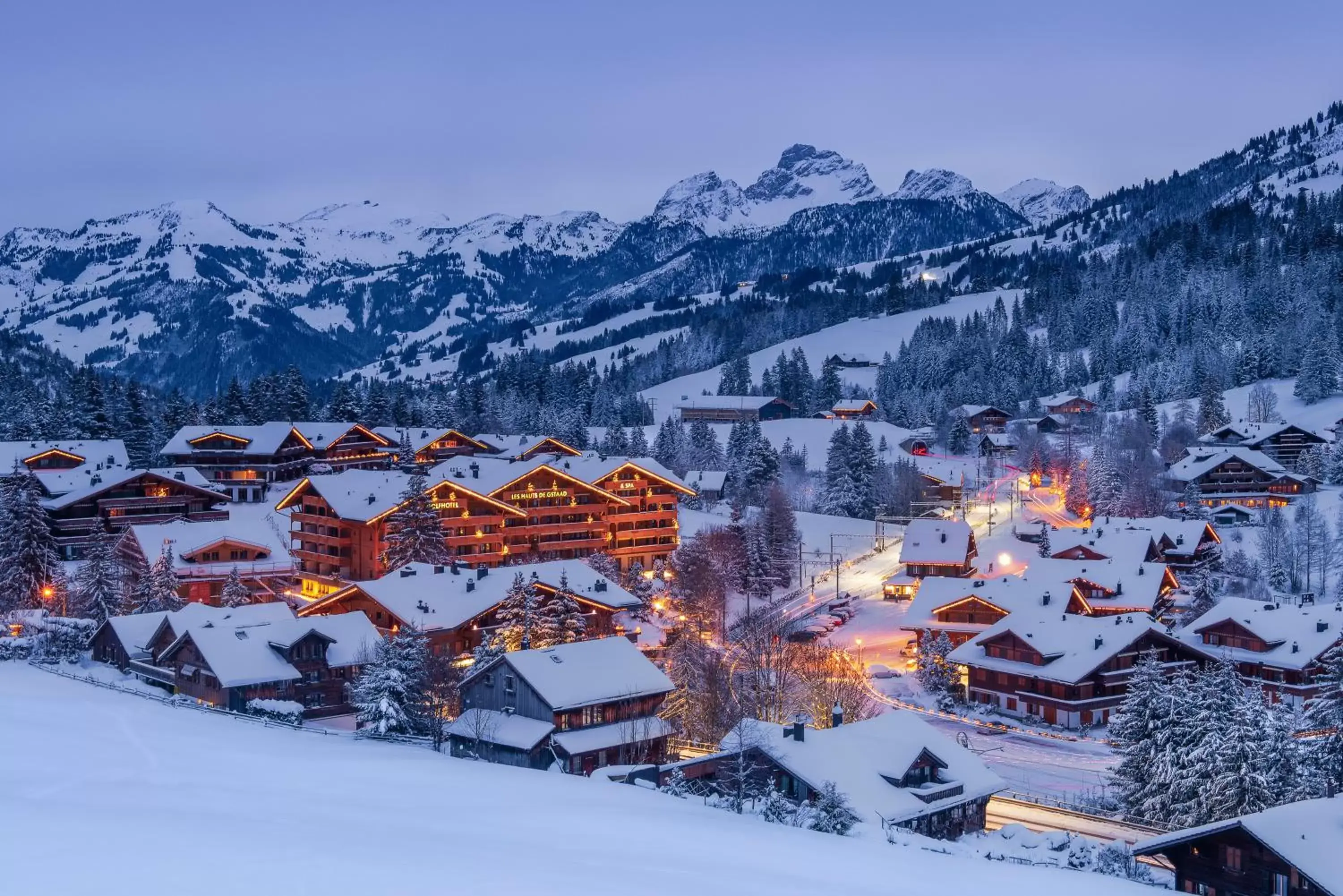 Property building, Winter in GOLFHOTEL Les Hauts de Gstaad & SPA