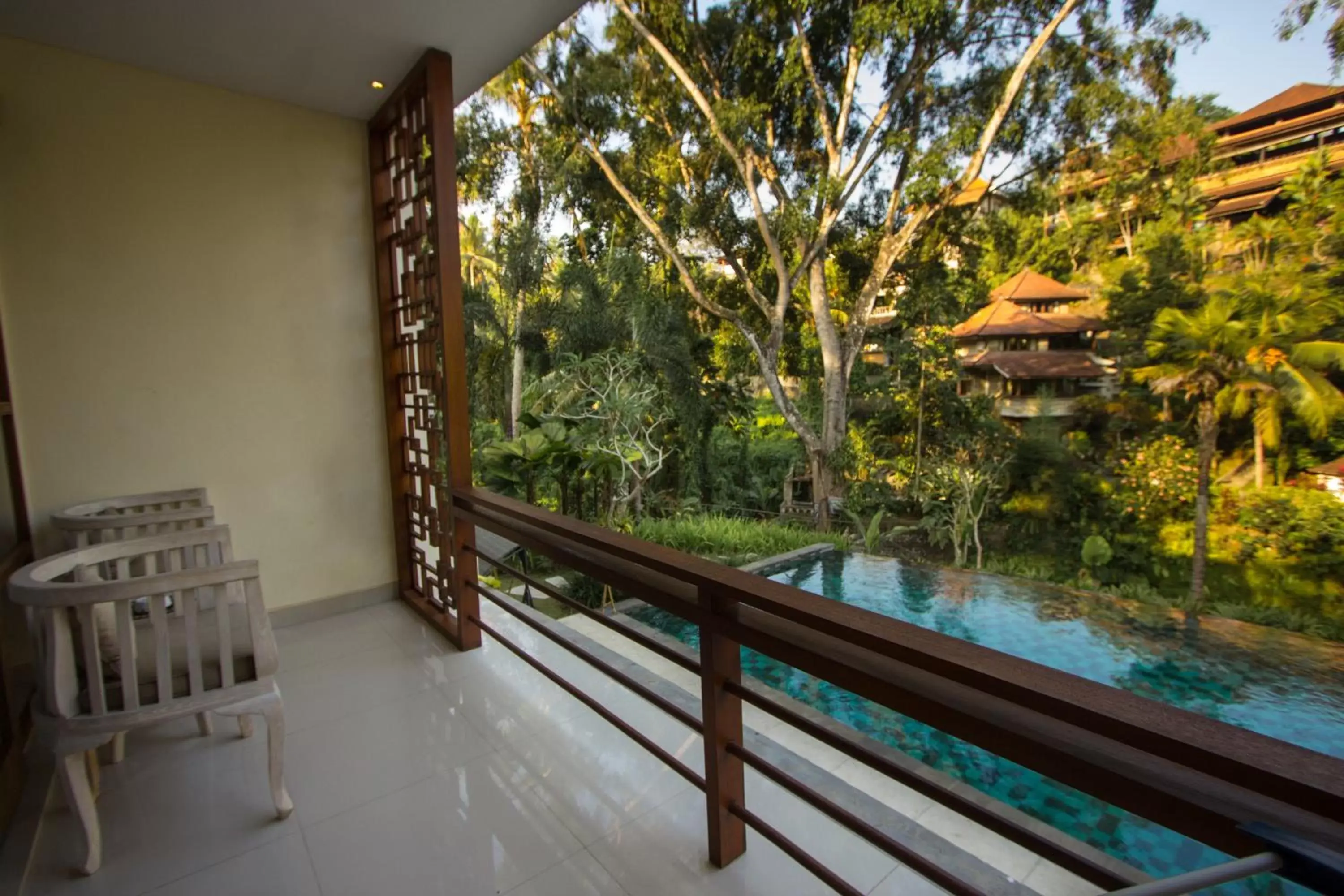 Pool view, Balcony/Terrace in Labak River Hotel by EPS