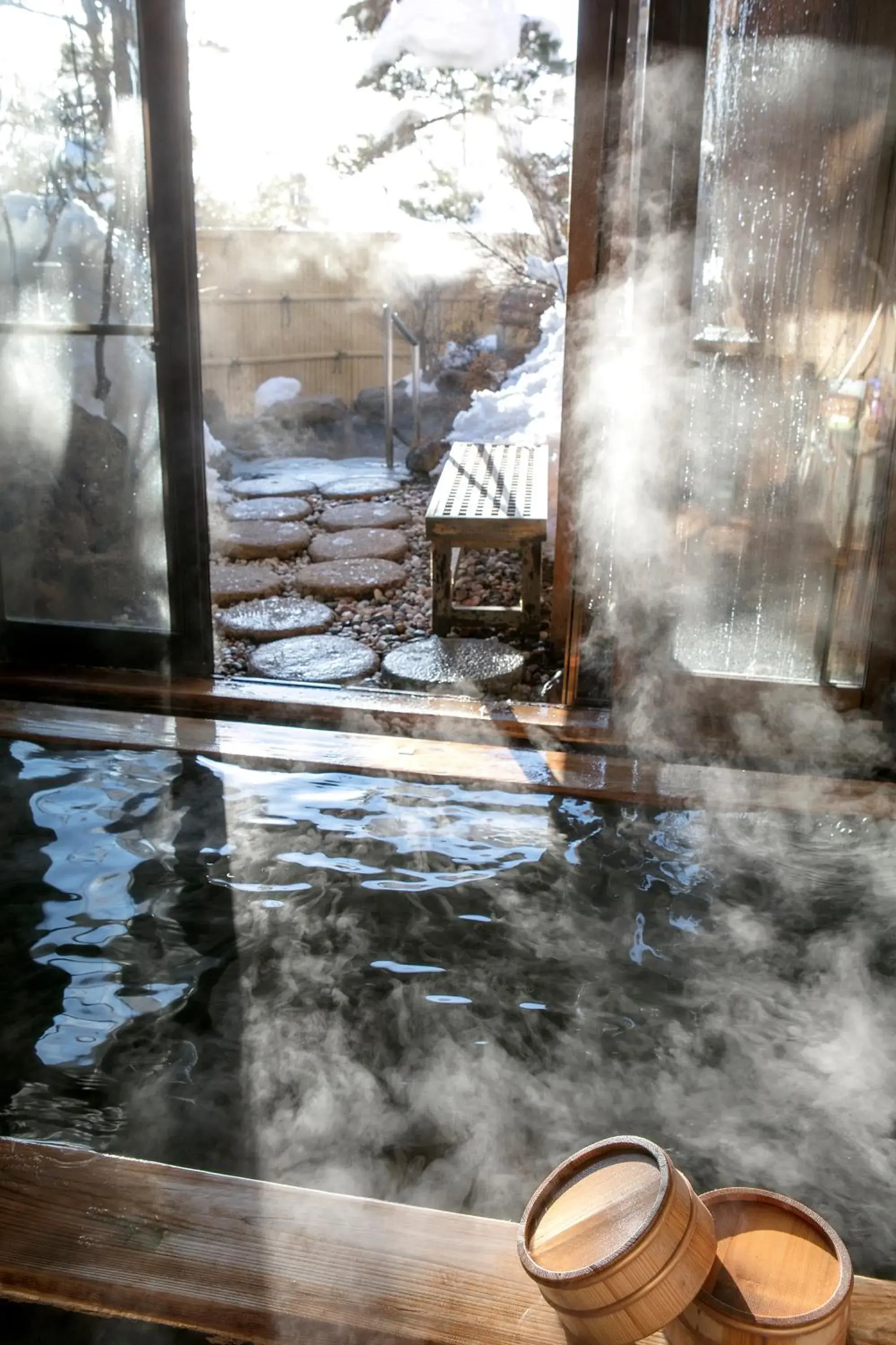 Open Air Bath in Ryokan Warabino