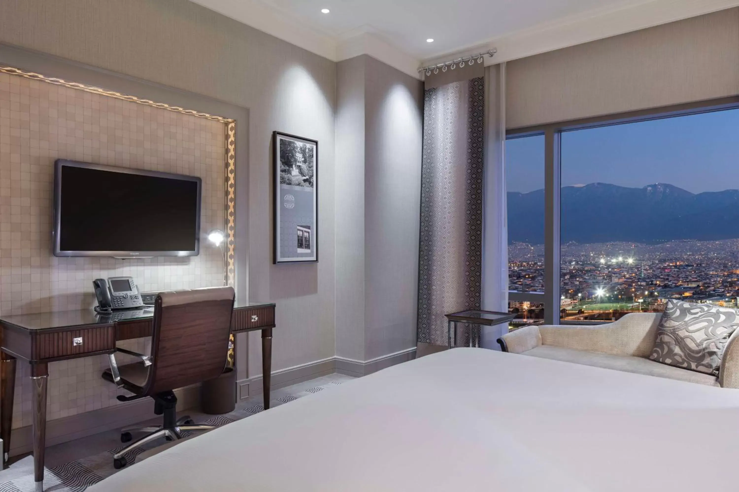 Bed, TV/Entertainment Center in Hilton Bursa Convention Center & Spa