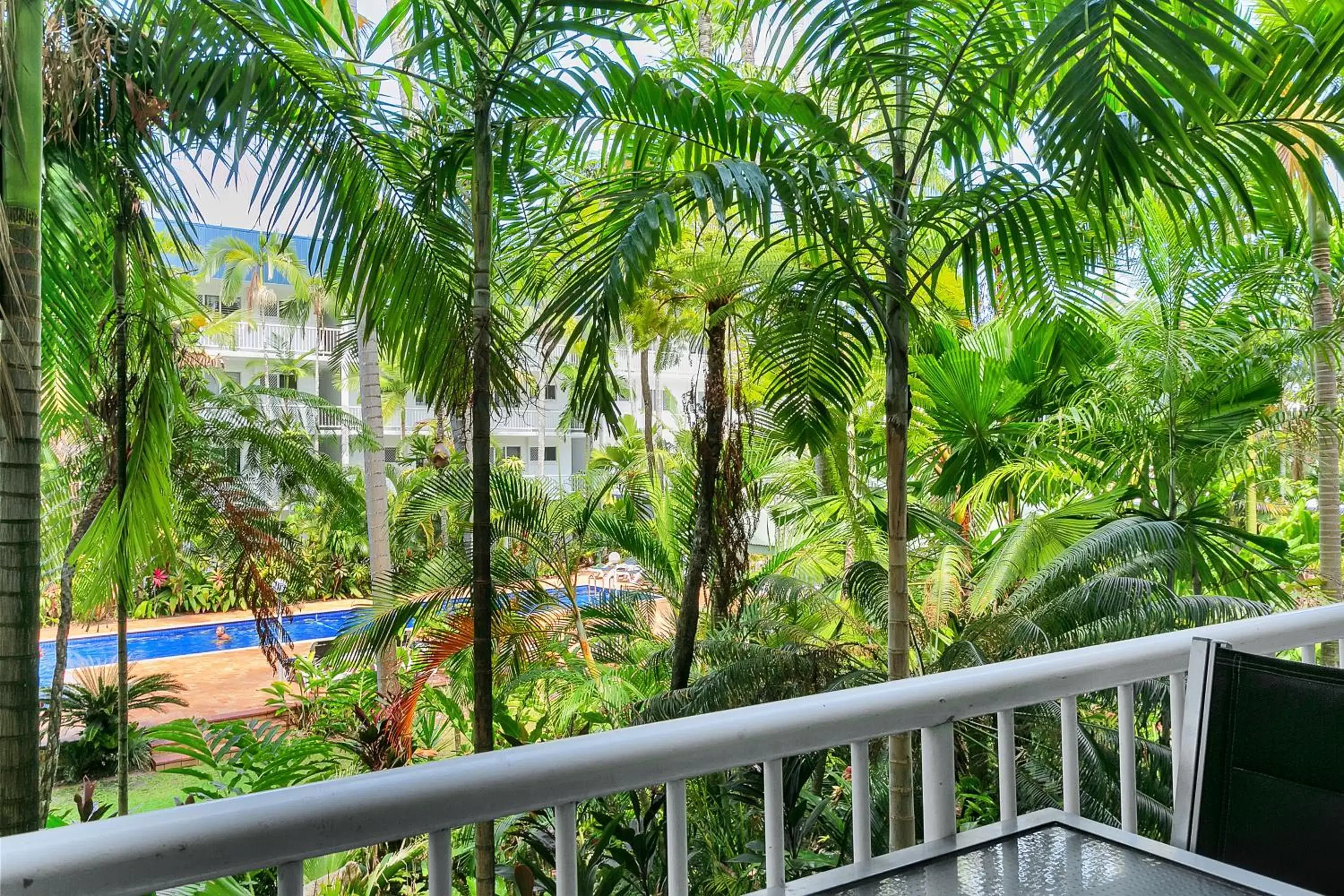 Balcony/Terrace, Pool View in Agincourt Beachfront Apartments