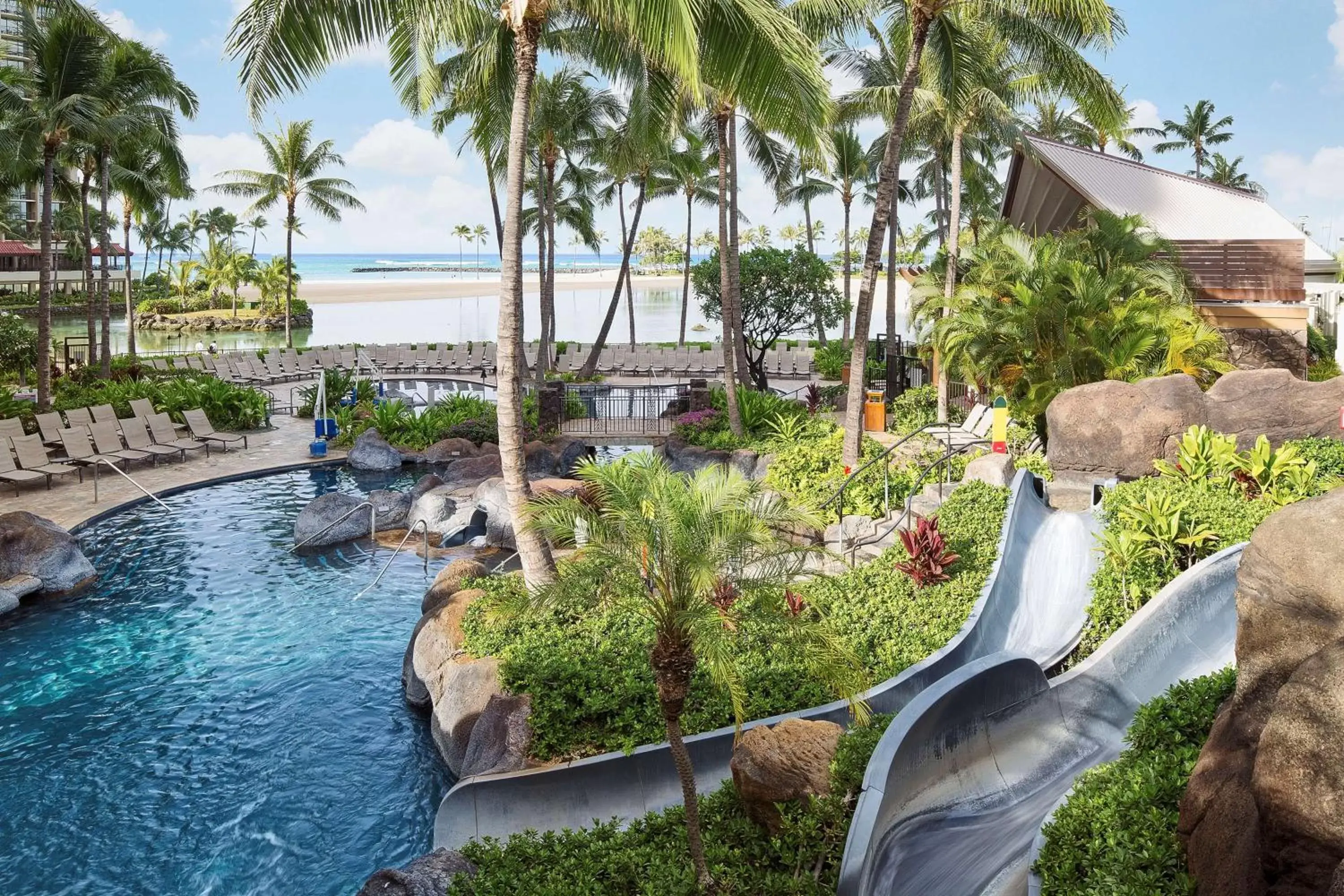 Pool view in Hilton Grand Vacations Club Grand Waikikian Honolulu