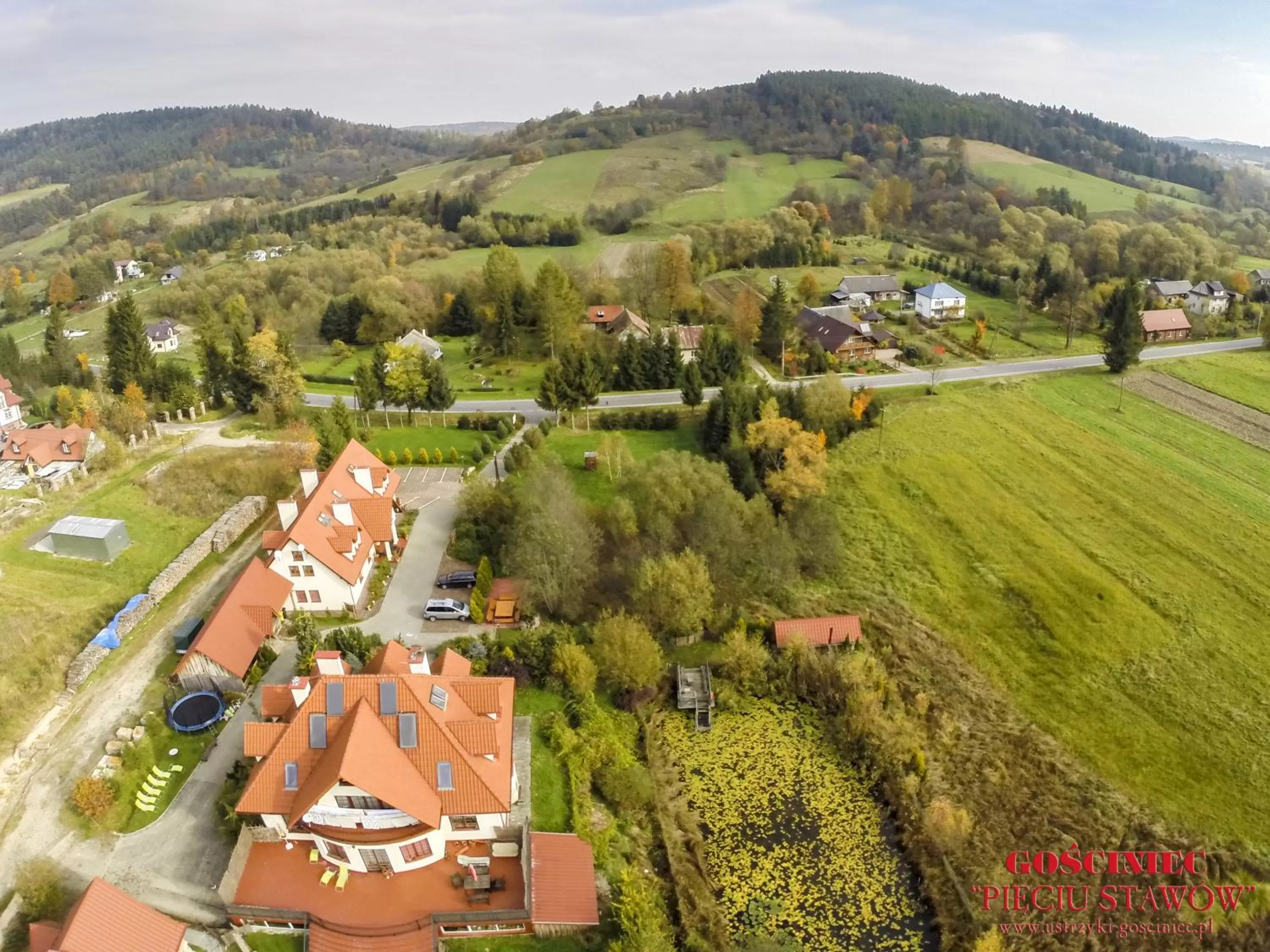 Bird's eye view in Gościniec Pięciu Stawów