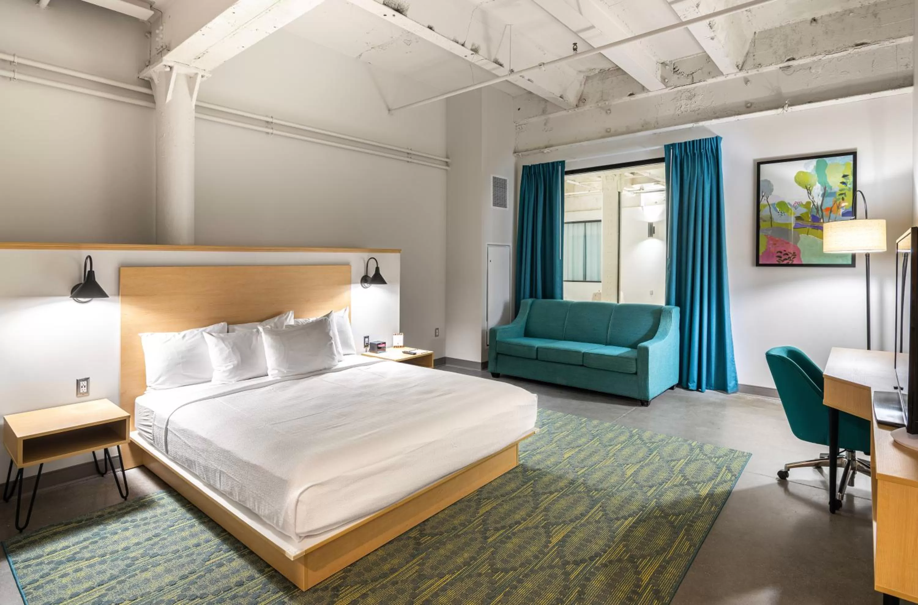 Bed in The Warehouse Hotel at Champion Mill