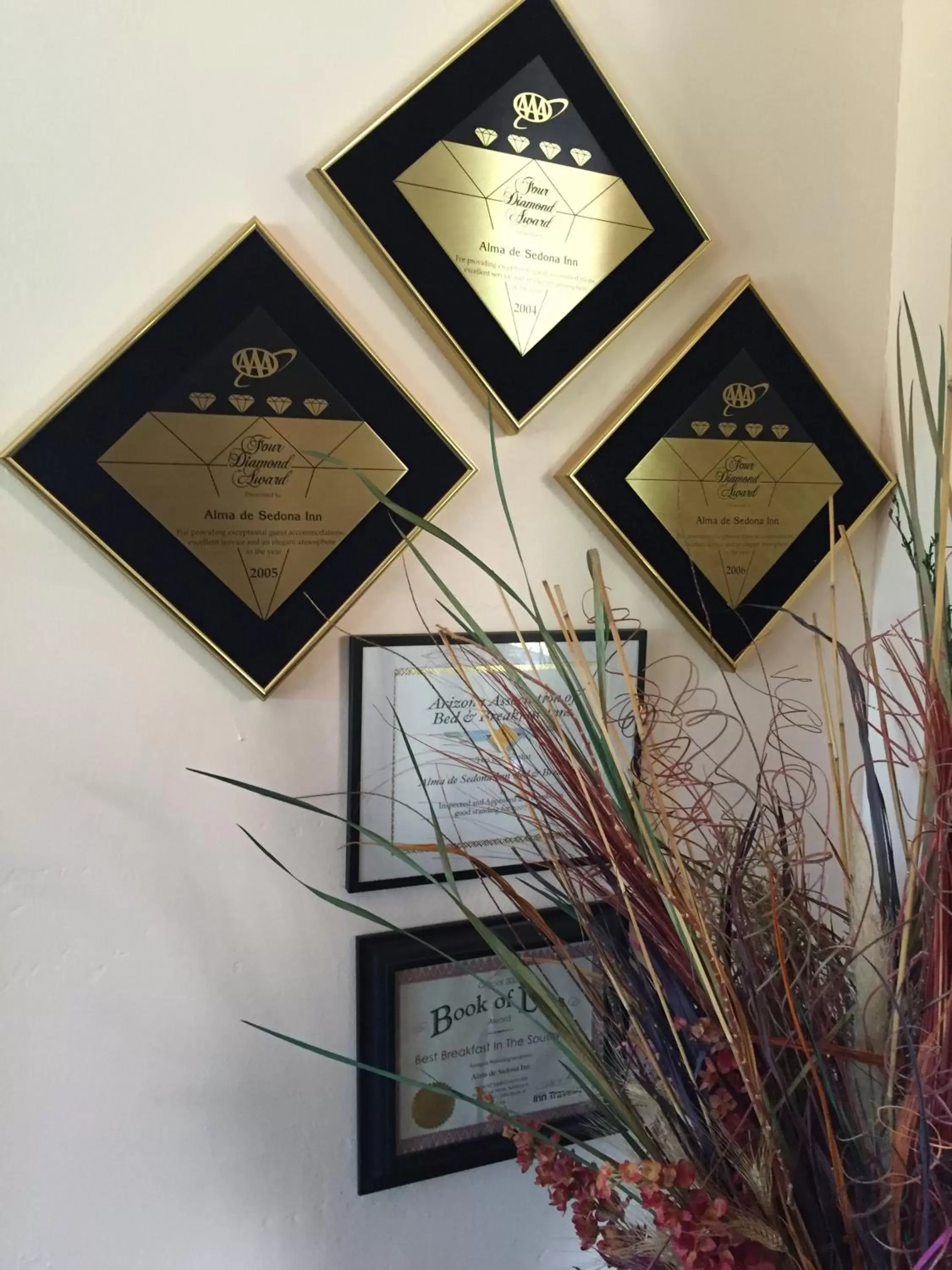 Certificate/Award in Alma De Sedona Inn B&B
