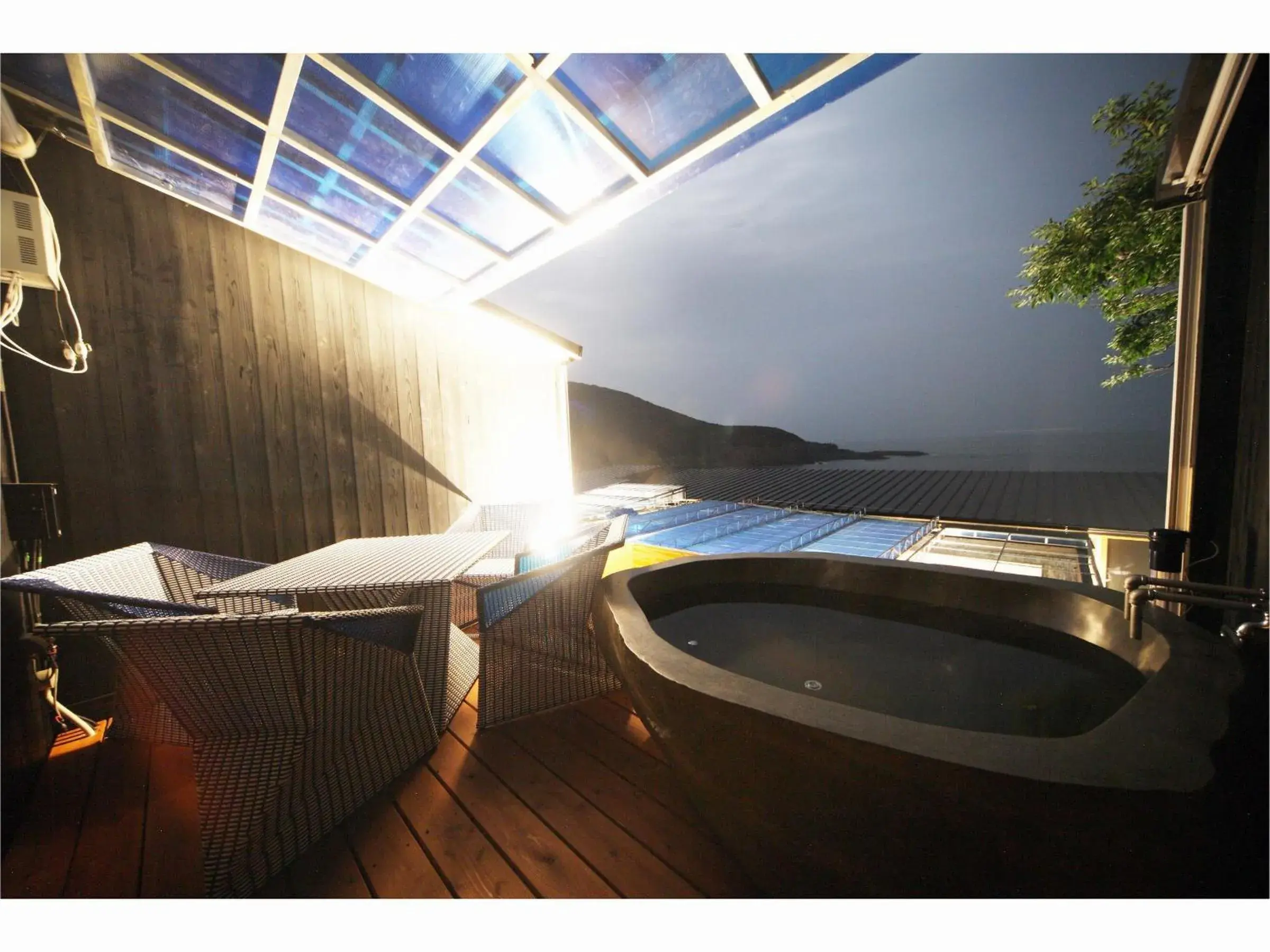 Open Air Bath, Bed in XYZ Private Spa and Seaside Resort