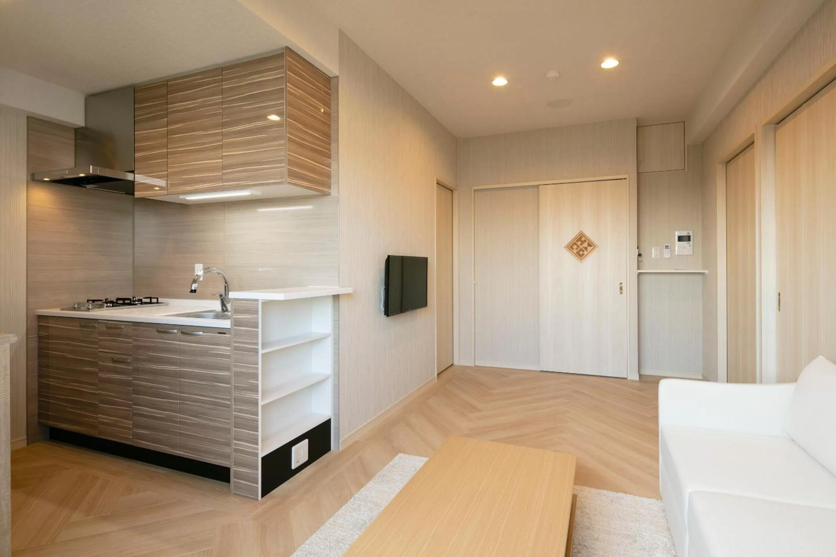 Kitchen or kitchenette, Bed in Ostay Vermillion Namba