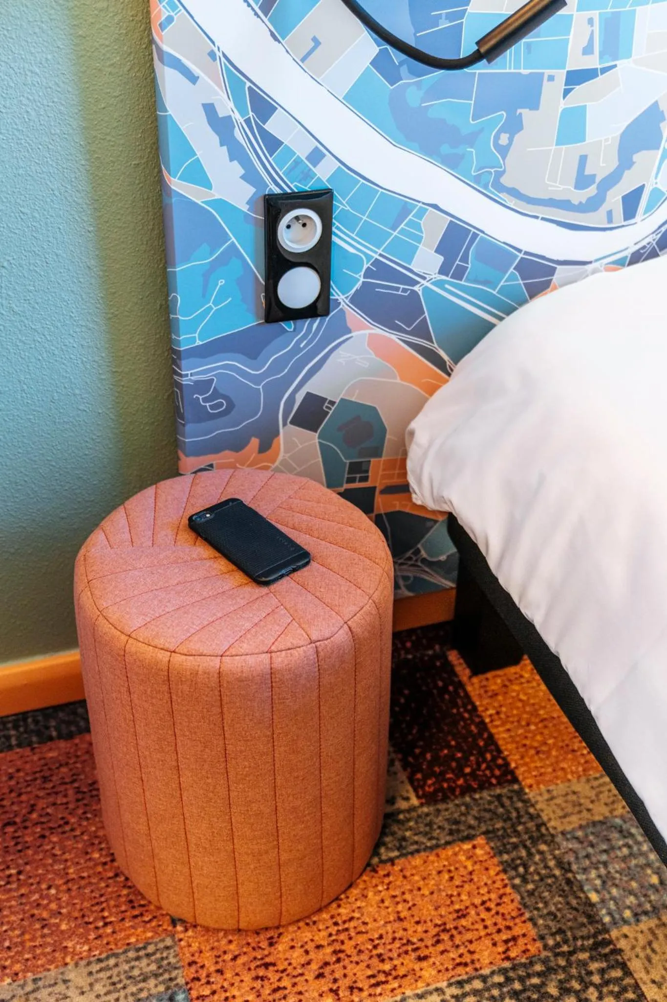 Decorative detail, Bed in Ibis Styles Lyon Croix Rousse