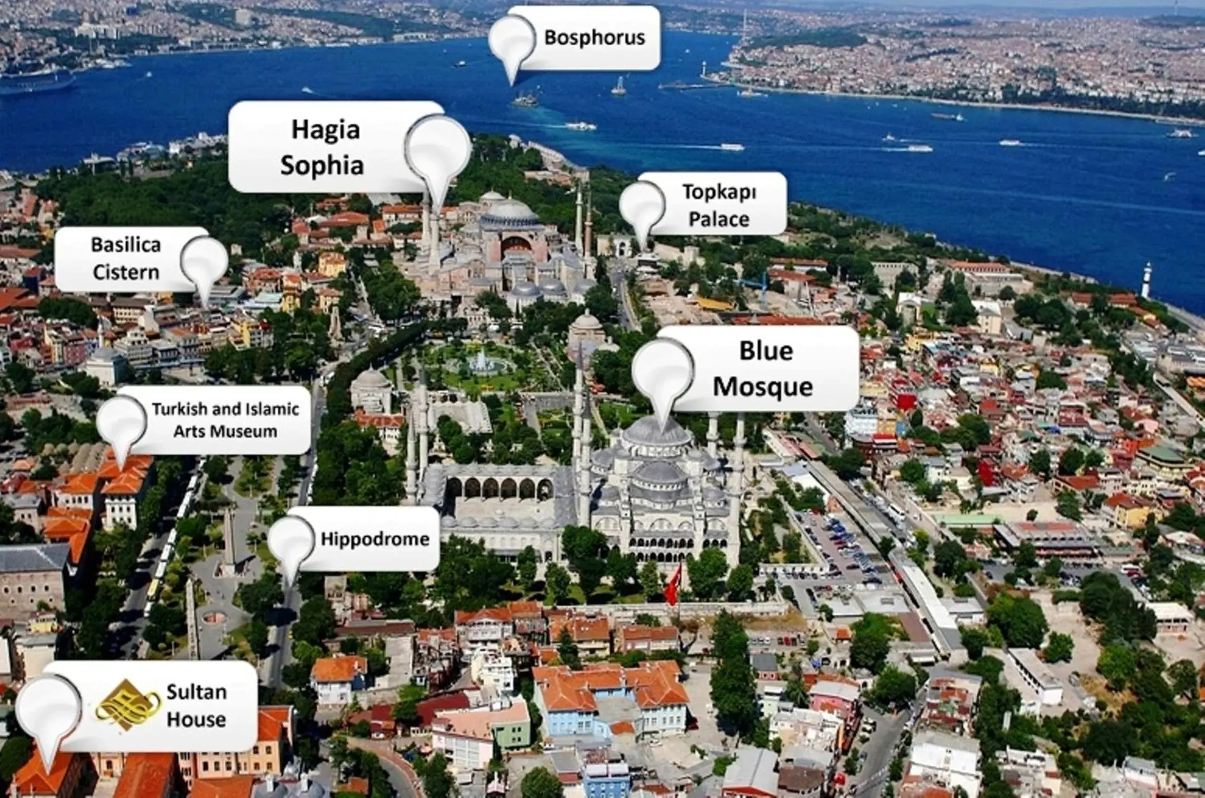 Area and facilities, Bird's-eye View in Sultan House