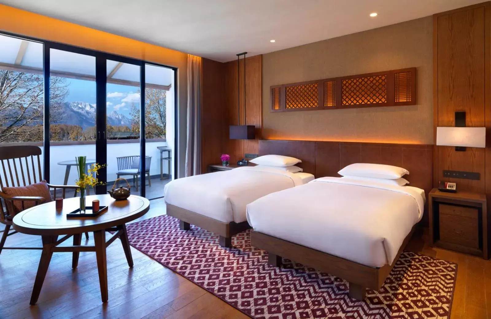 Deluxe Twin Room with Mountain View - single occupancy in Jinmao Hotel Lijiang, the Unbound Collection by Hyatt