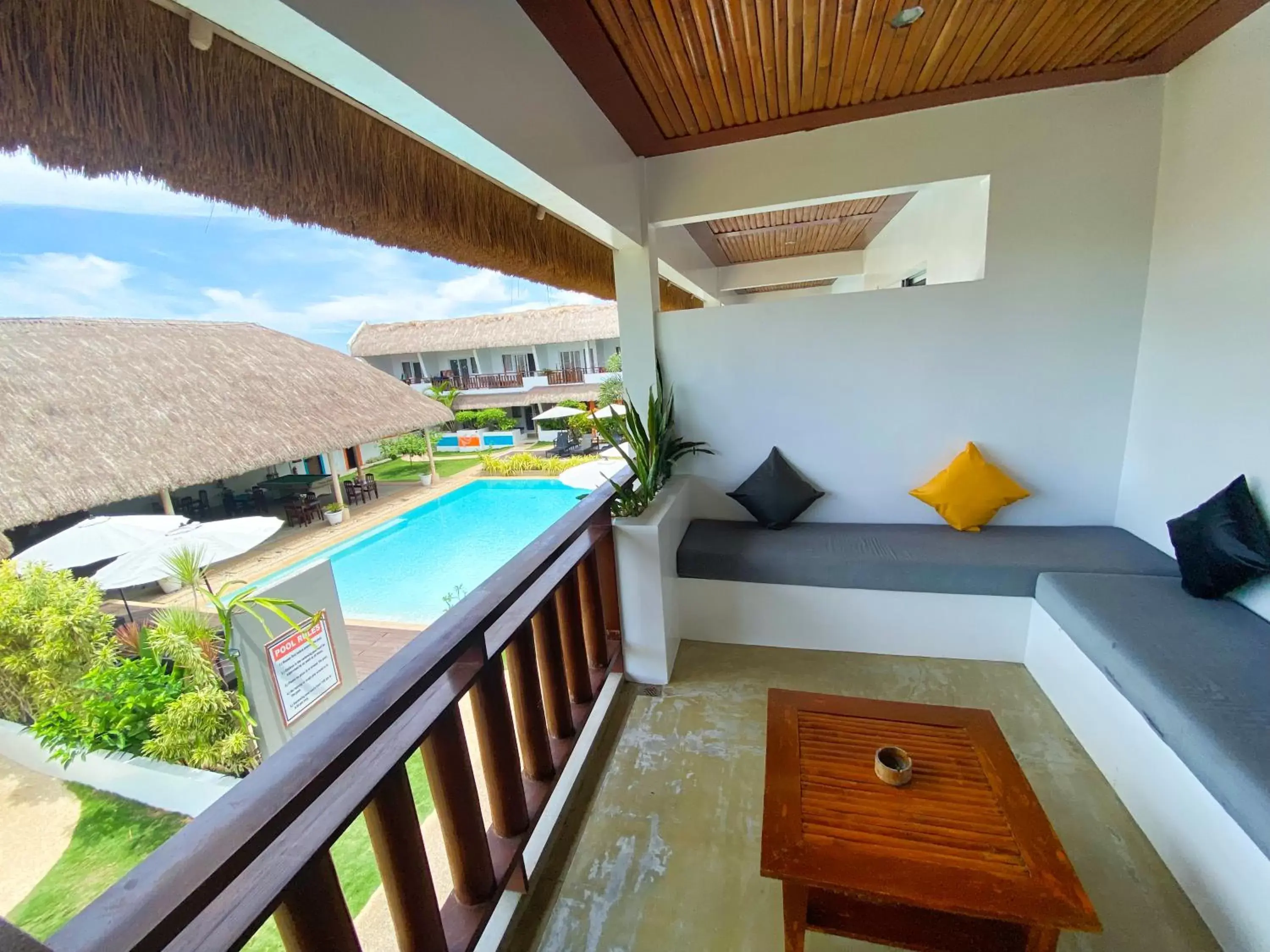 Balcony/Terrace, Pool View in Amihan Resort