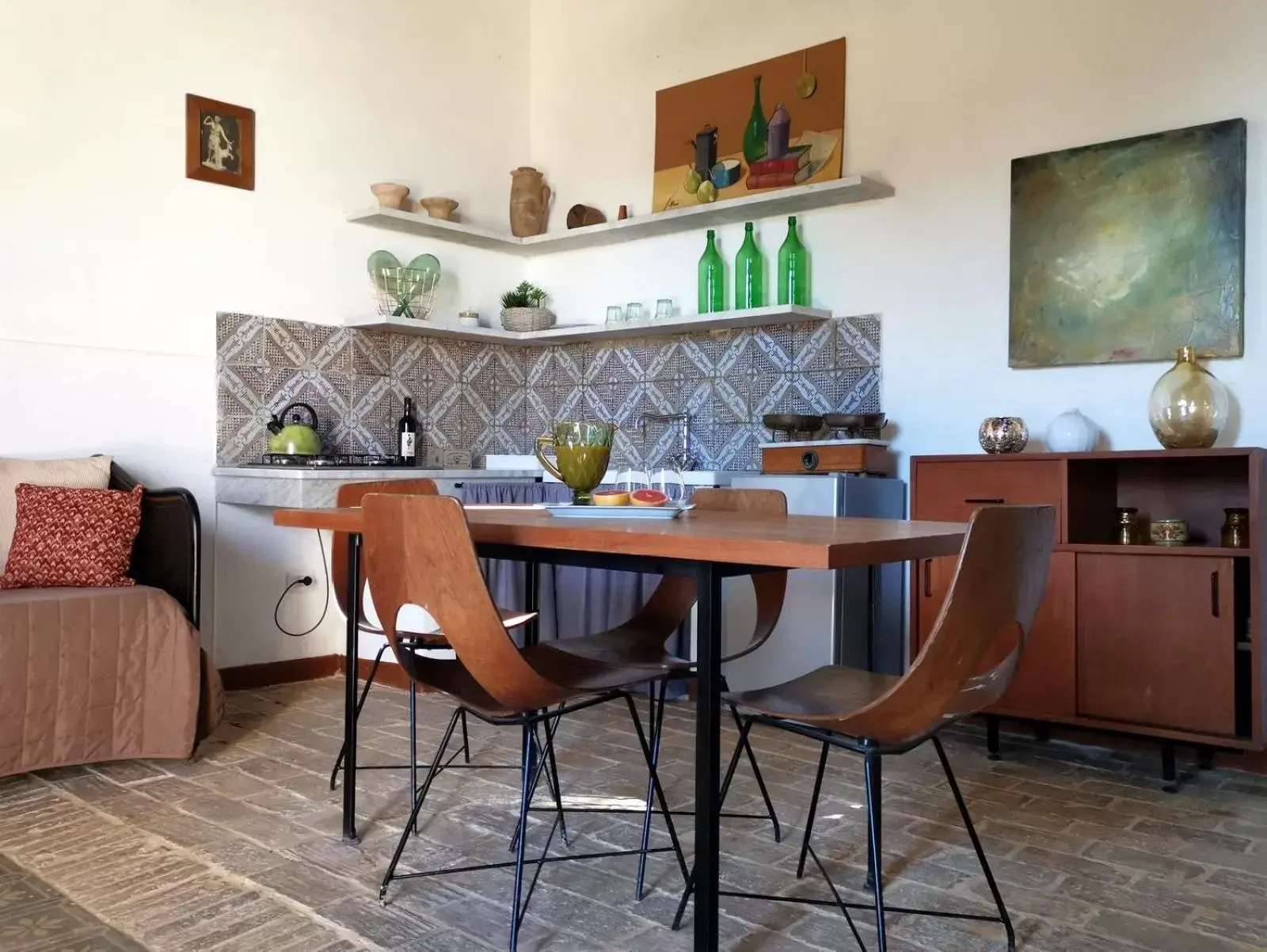 Kitchen or kitchenette, Dining Area in Villa La Lumia B&B Suites & Apartments