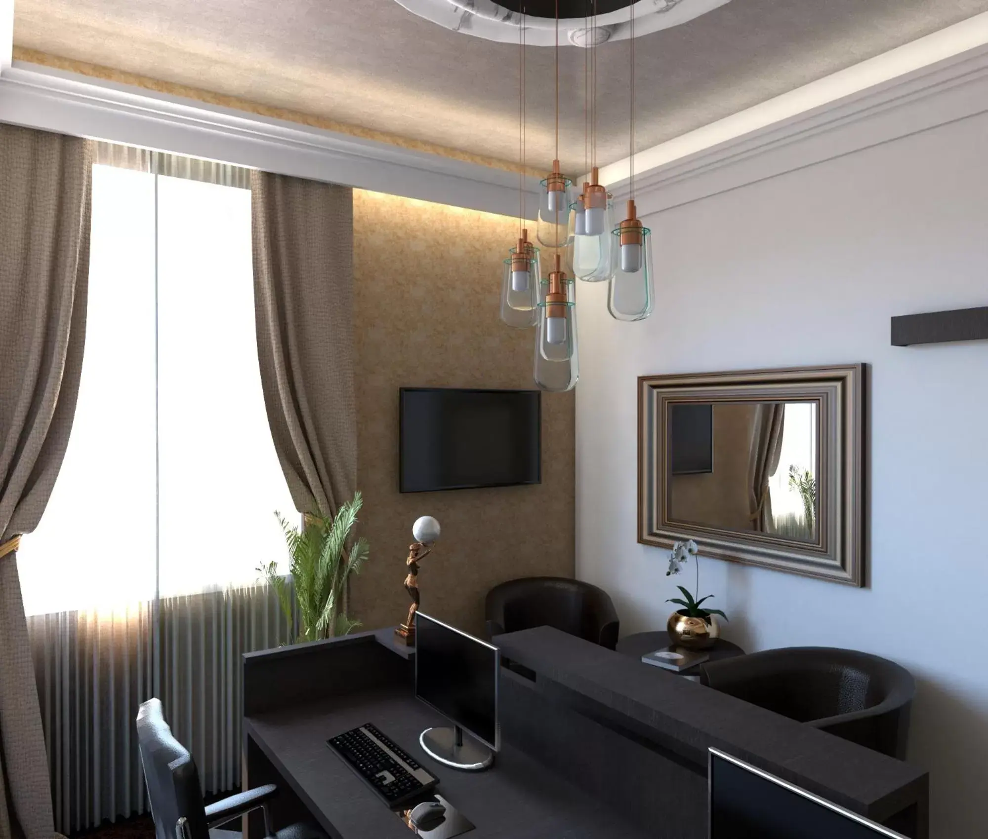 Lobby or reception, TV/Entertainment Center in Alfons Boutique Hotel