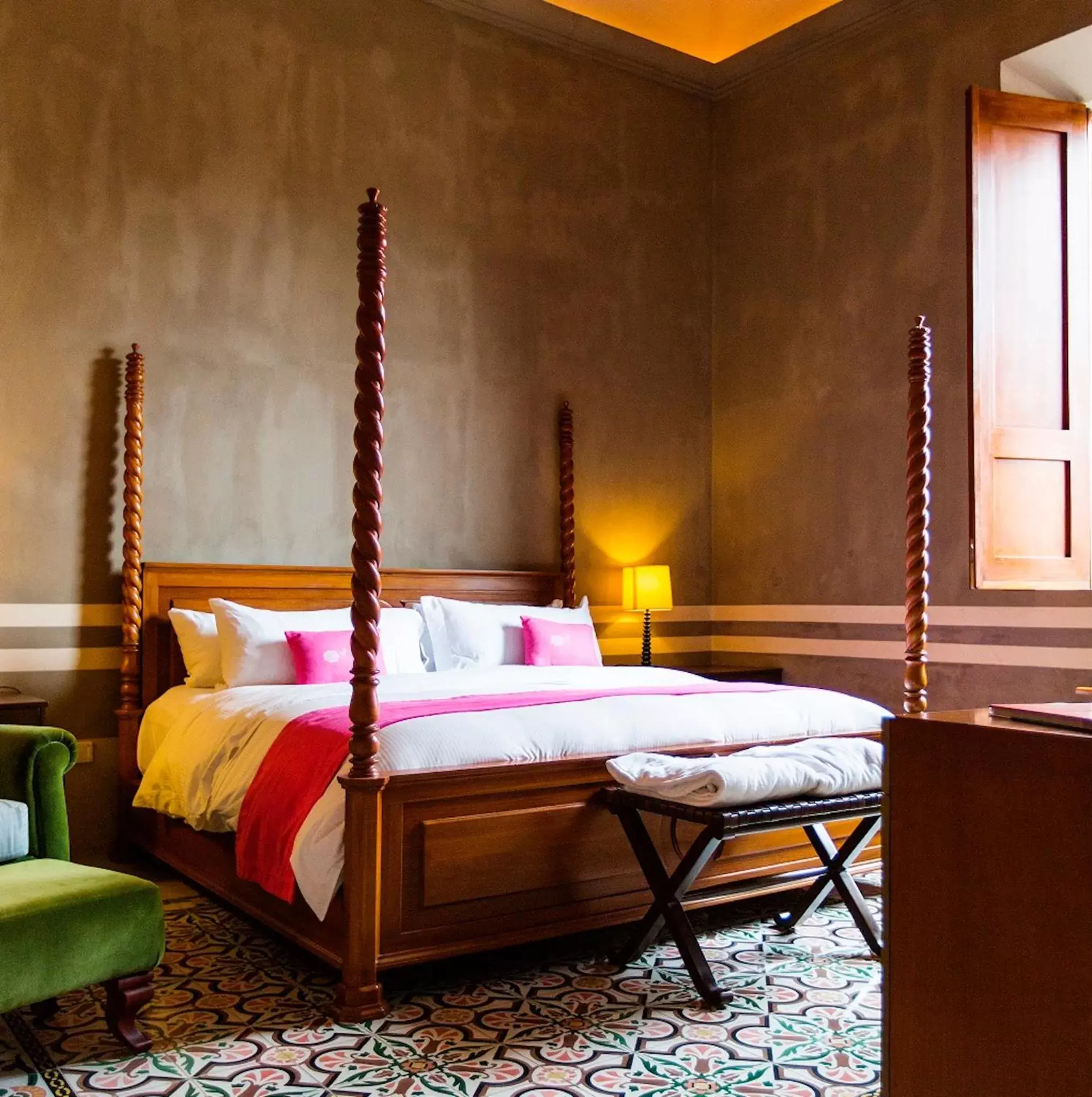 Bed in Rosas & Xocolate Boutique Hotel and Spa Merida, a Member of Design Hotels Bed in Rosas & Xocolate Boutique Hotel and Spa Merida, a Member of Design Hotels