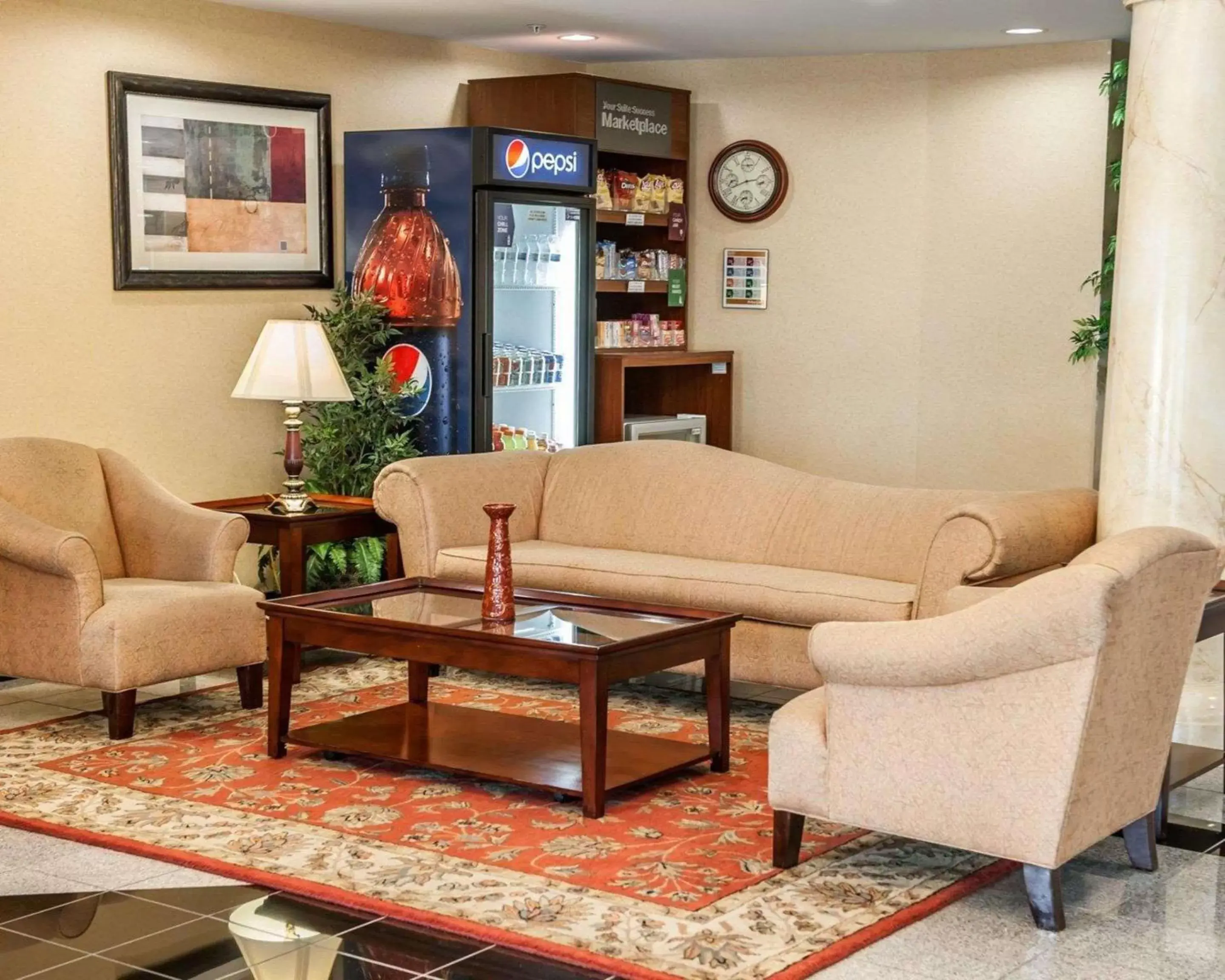 Lobby or reception in Comfort Suites near Indianapolis Airport Lobby or reception in Comfort Suites near Indianapolis Airport