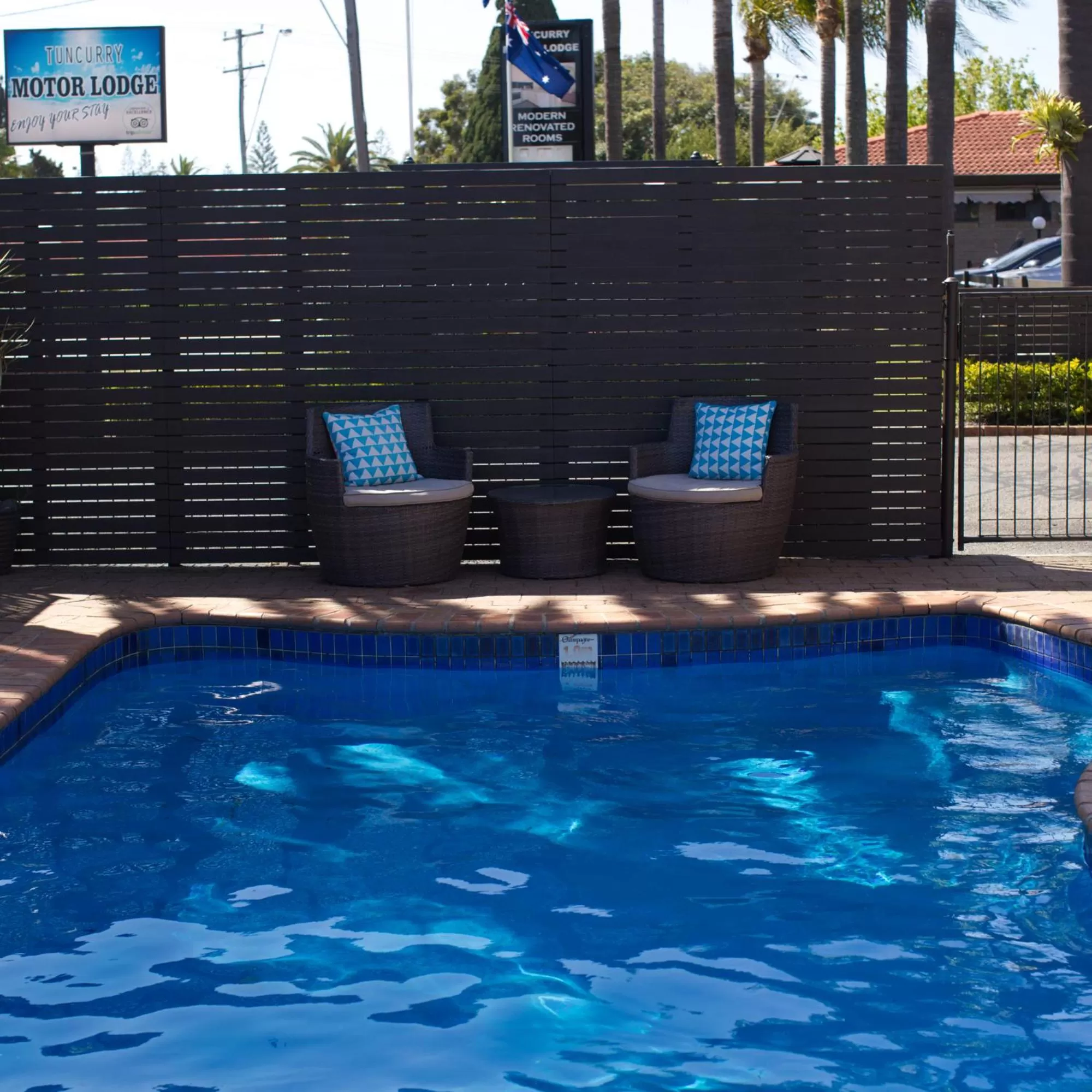 Pool view in Tuncurry Motor Lodge