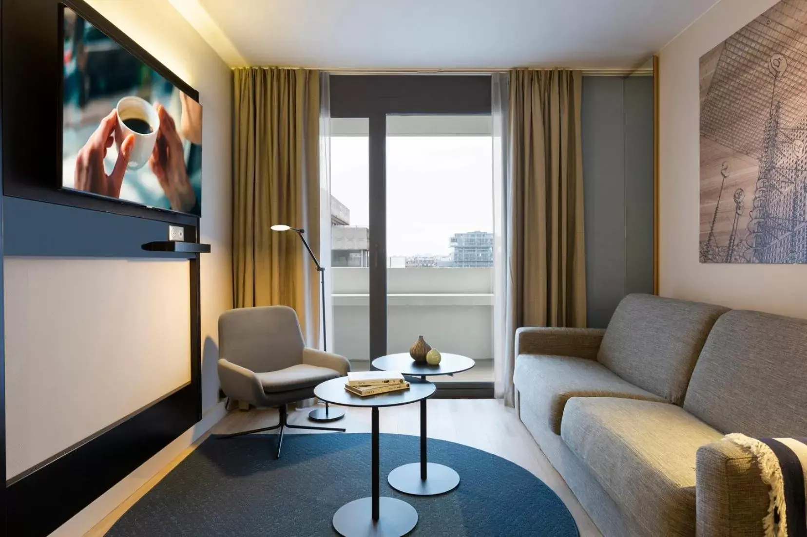 Living room in Citadines La Défense Paris Living room in Citadines La Défense Paris