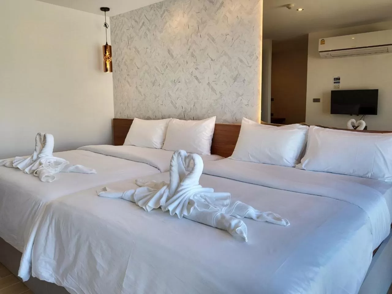 Bed in S3 Huahin Hotel