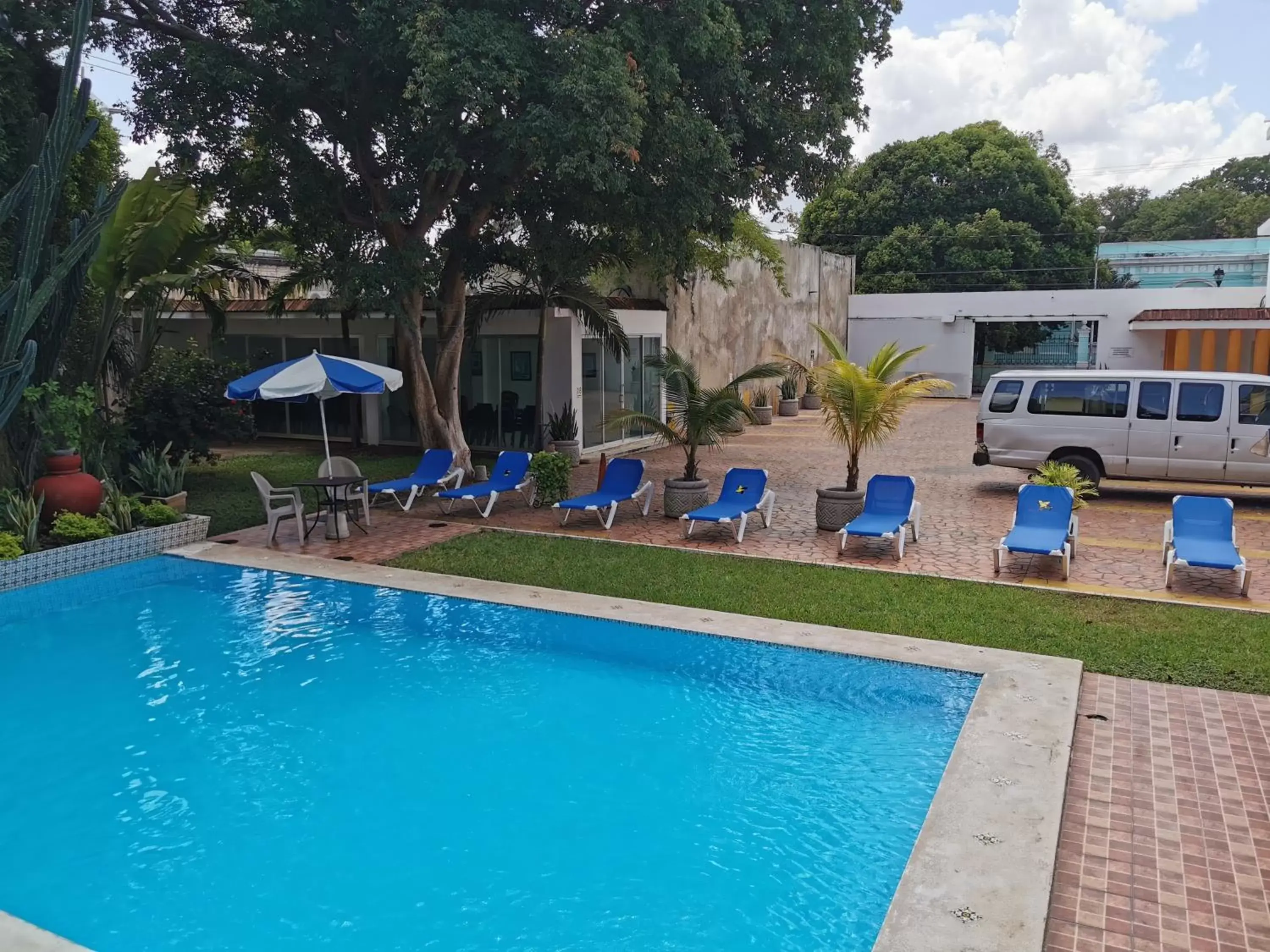 Patio, Swimming Pool in Hotel Las Dalias Inn