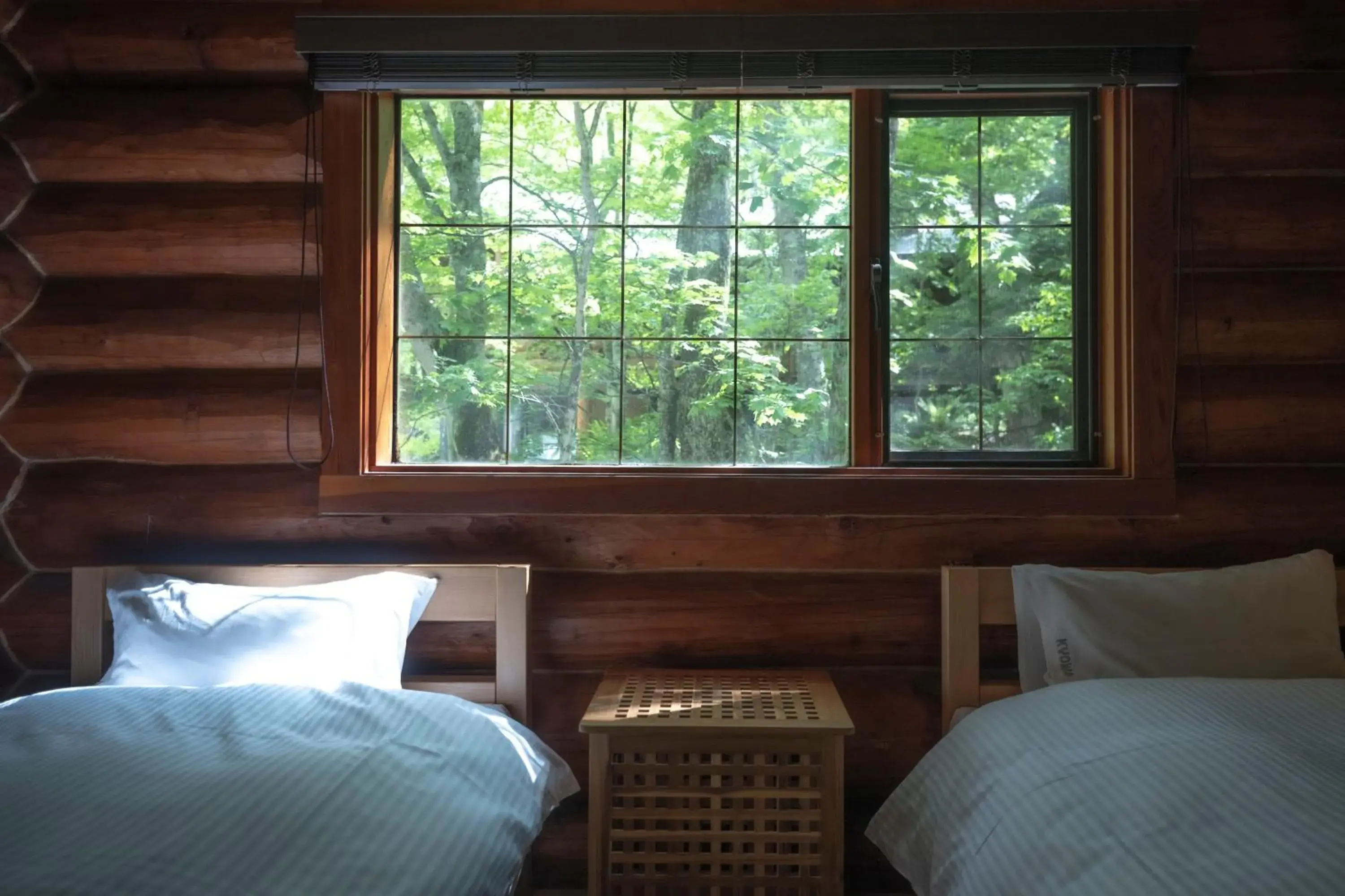 View (from property/room), Bed in Hatcho no Yu Hot Spring Ryokan