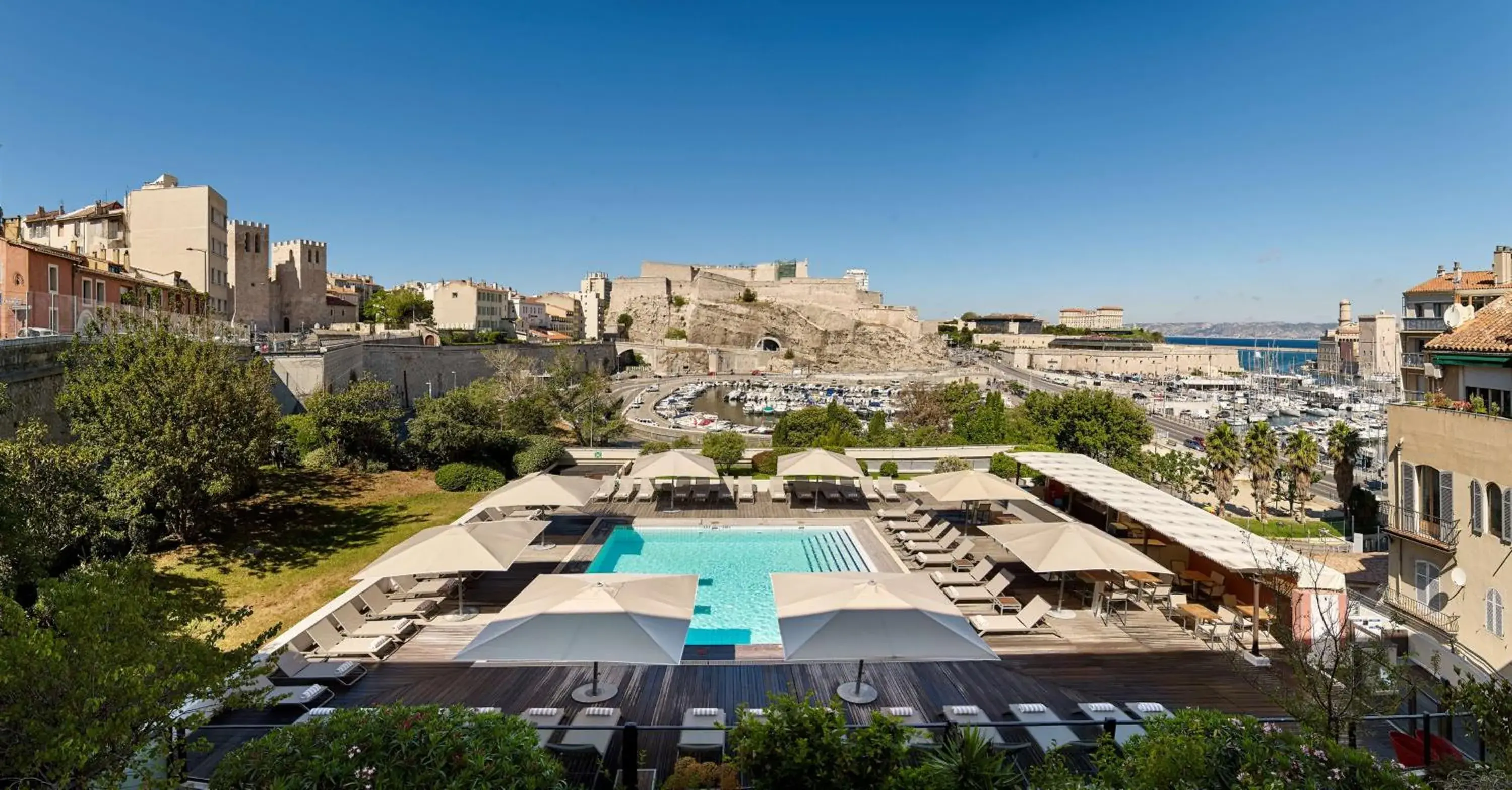 Pool View in Radisson Blu Hotel Marseille Vieux Port