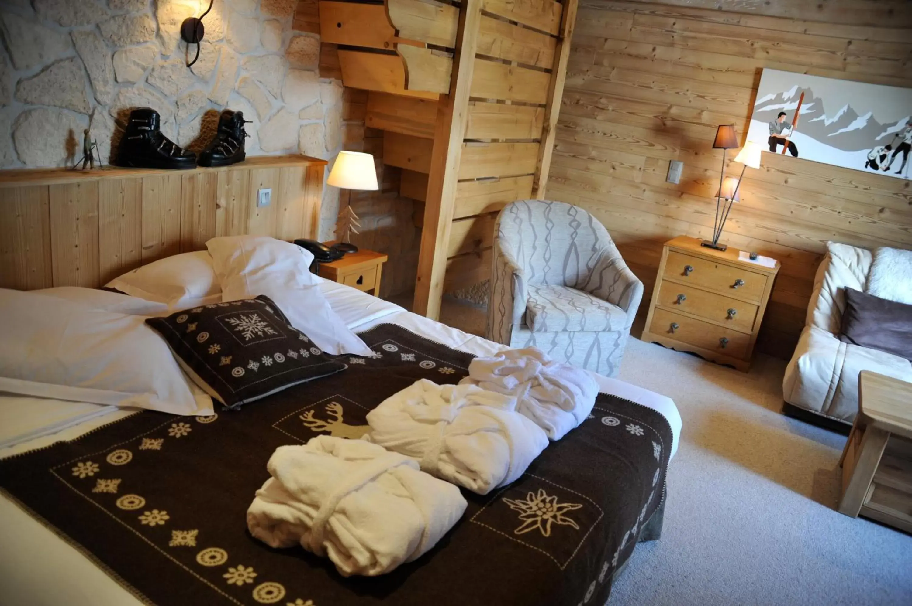 Bed in Hôtel Chalet Alpage