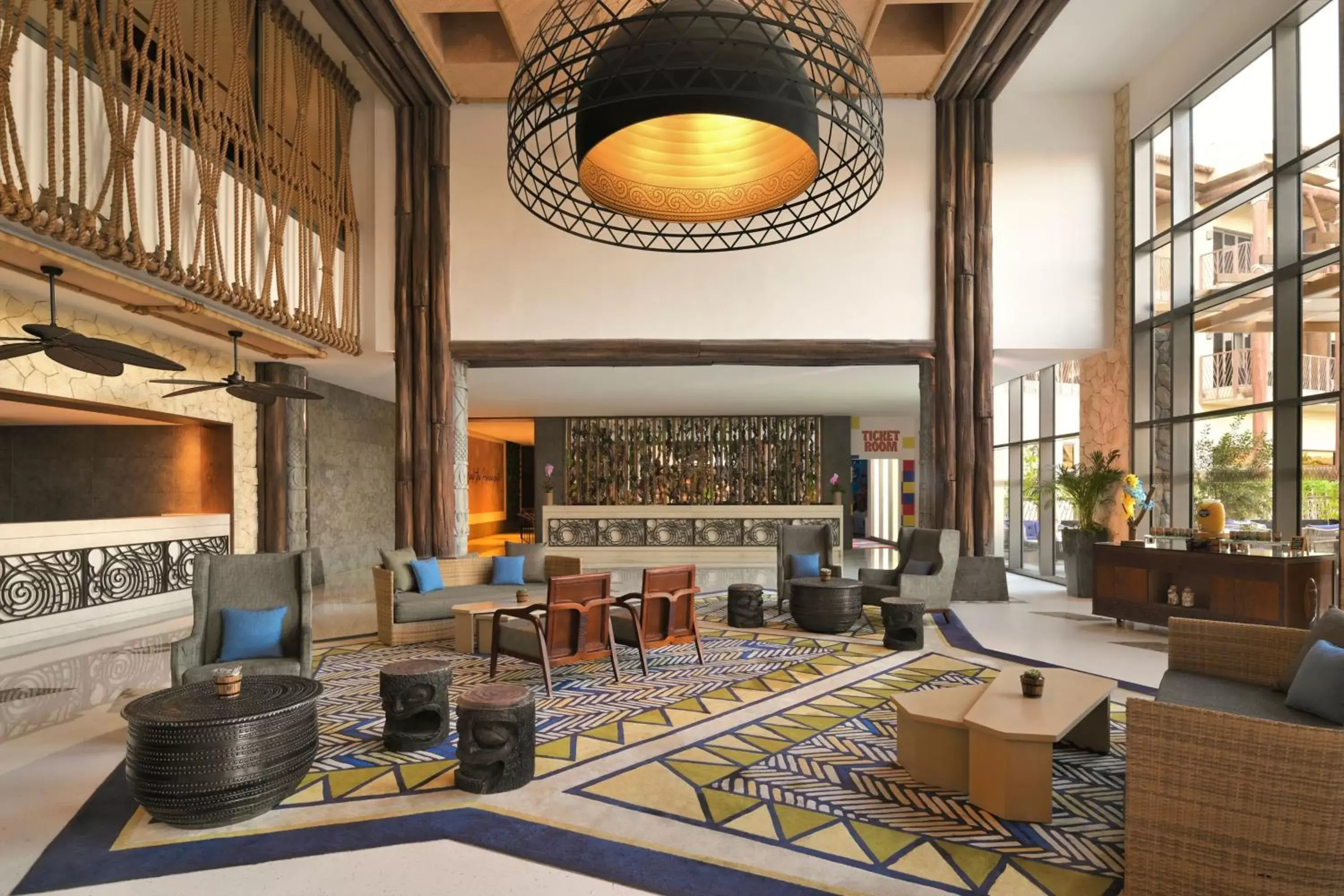 Lobby or reception, Lounge/Bar in Lapita, Dubai Parks and Resorts, Autograph Collection