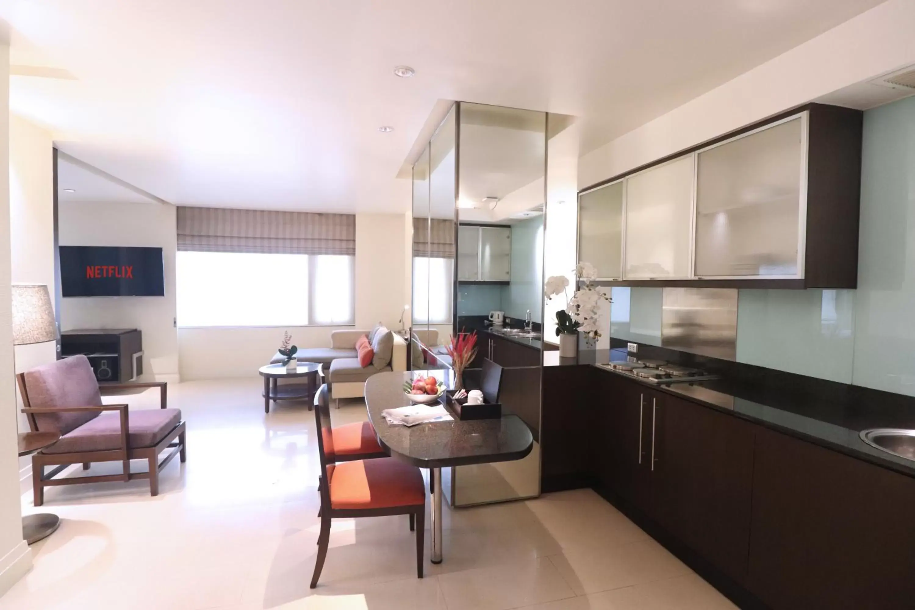Kitchen or kitchenette, Seating Area in The Quarter Saladaeng by UHG - Formerly Siri Sathorn