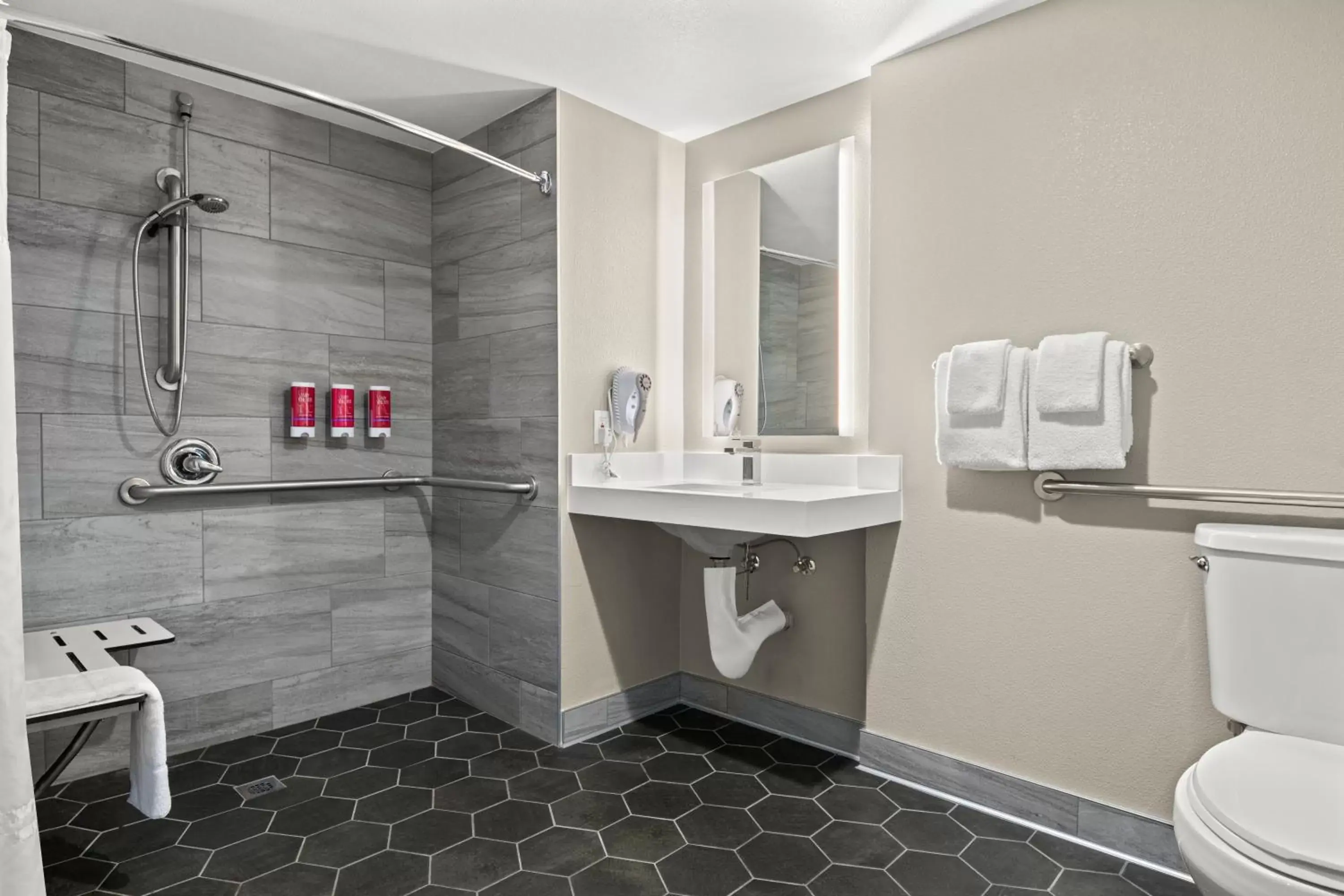 Shower, Bathroom in SureStay Hotel by Best Western San Diego Pacific Beach