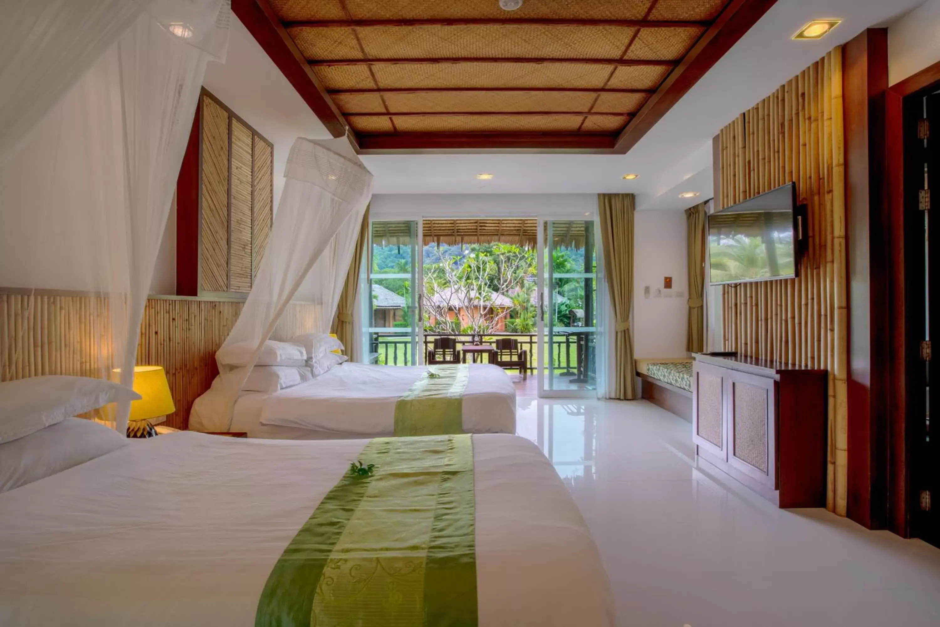 Bed in Ban Sainai Resort- SHA Extra Plus Aonang's Green Resort