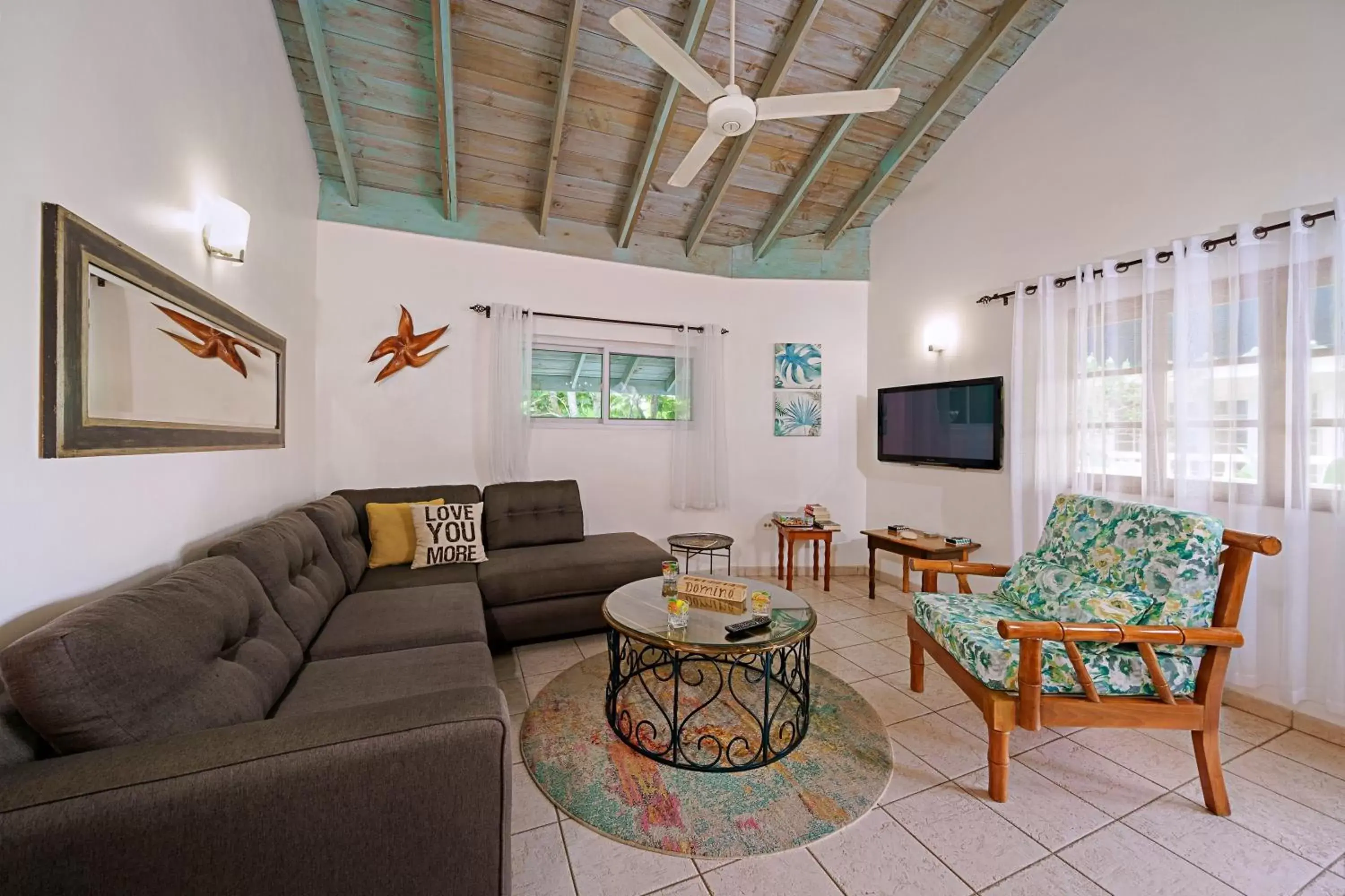 Living room, Seating Area in Beach House Condos, Negril