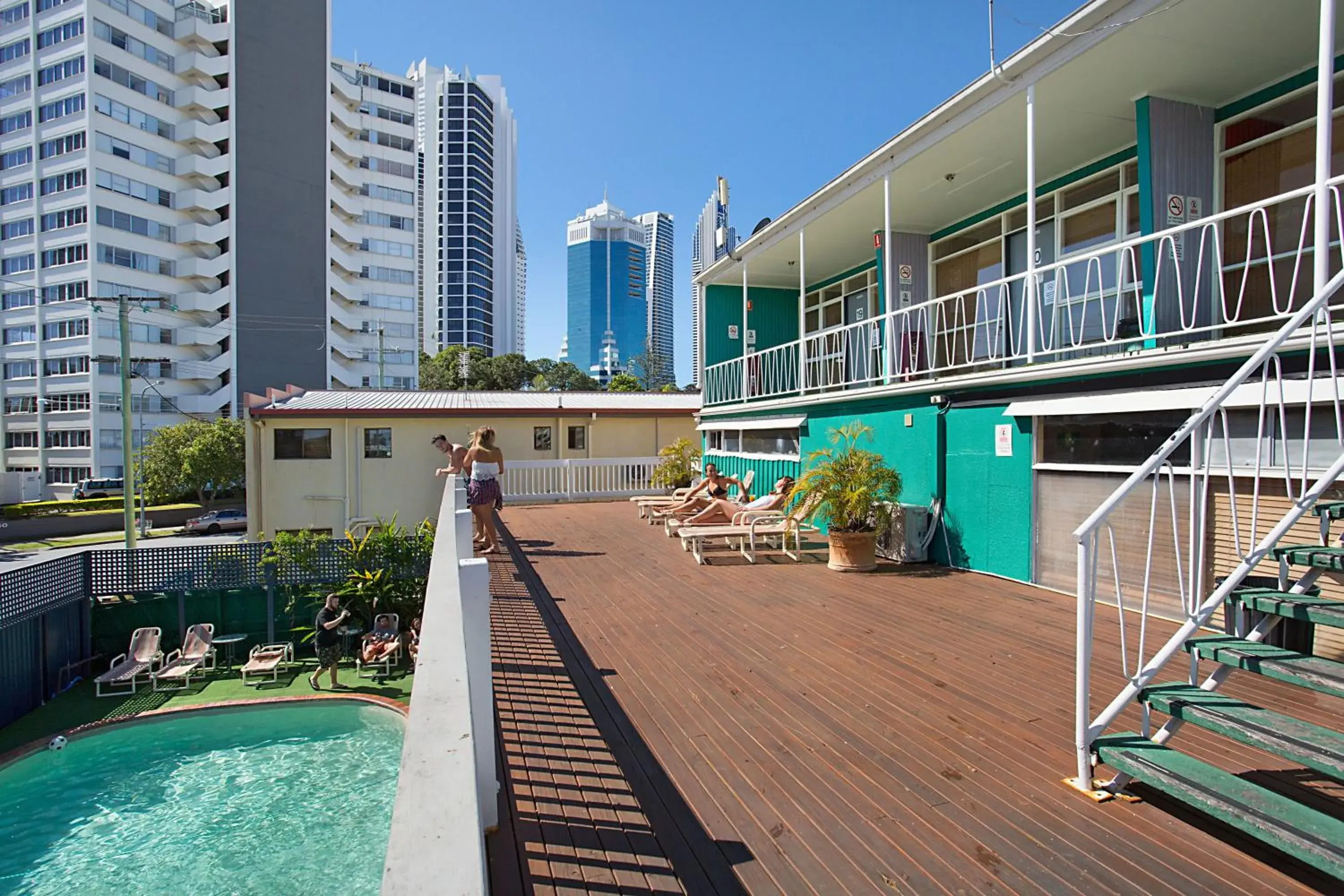 Balcony/Terrace, Swimming Pool in Backpackers In Paradise