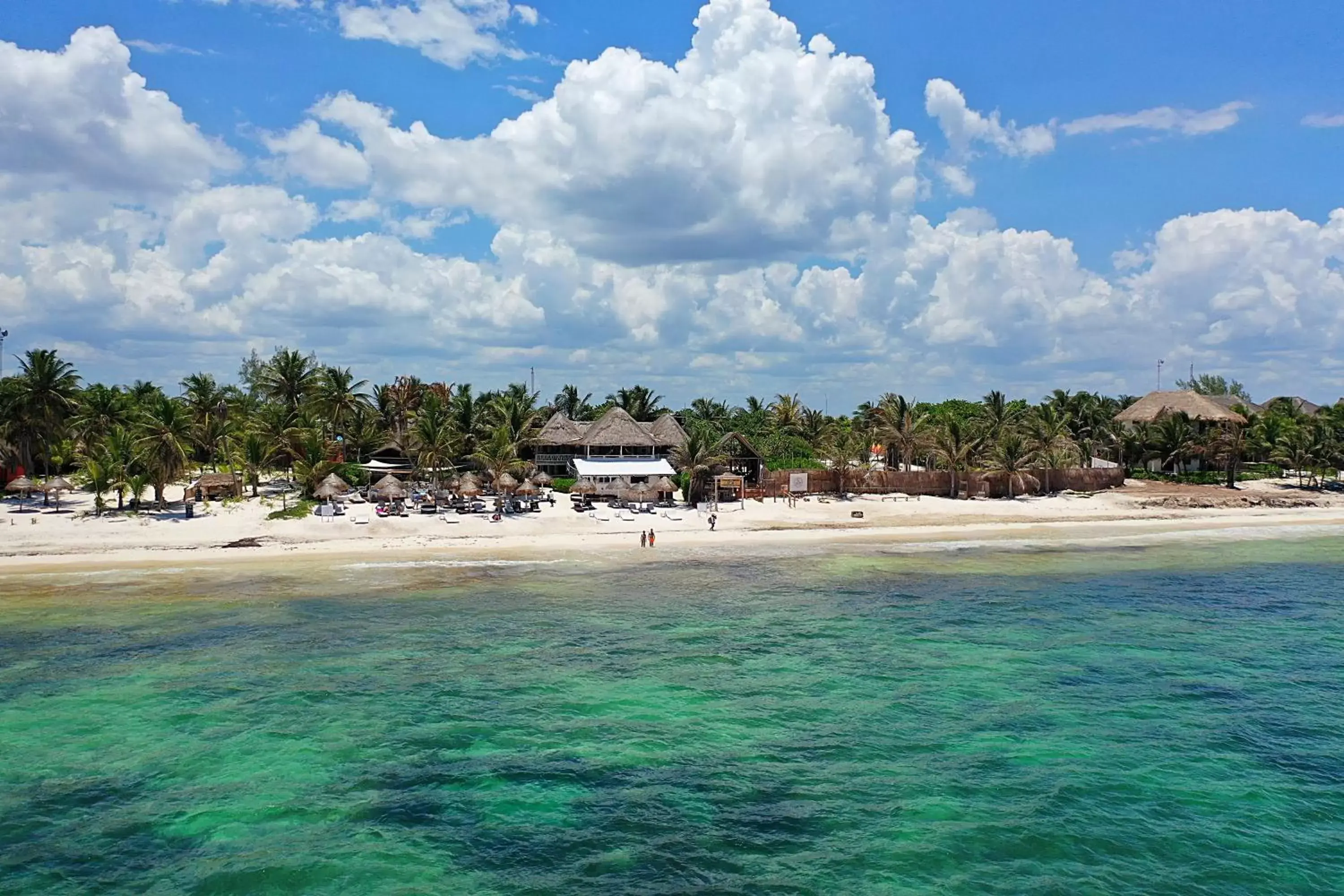 Bird's eye view, Beach in Villa Las Estrellas Tulum - located at the party zone