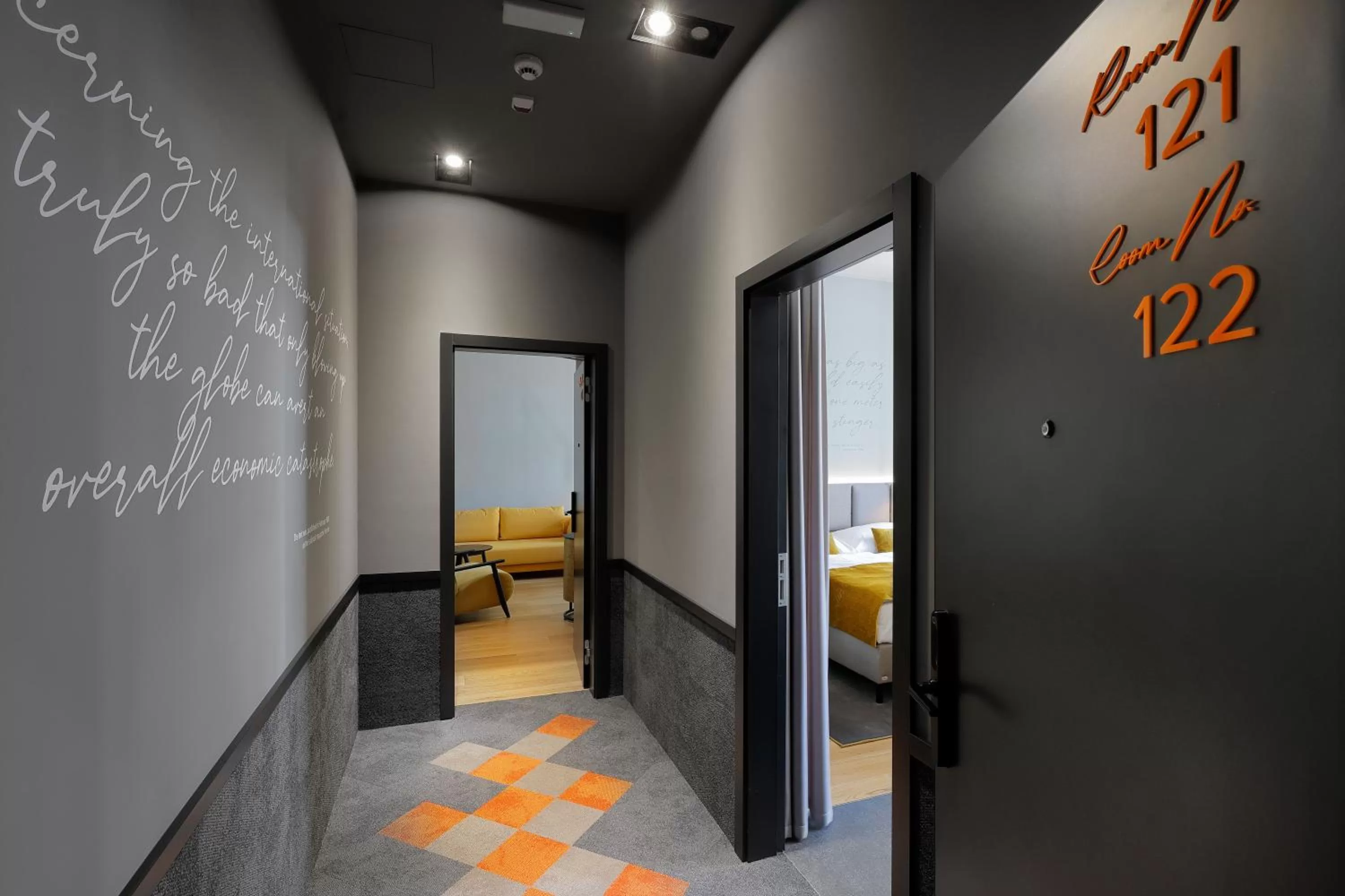 Text overlay in Hotel Prokop Square