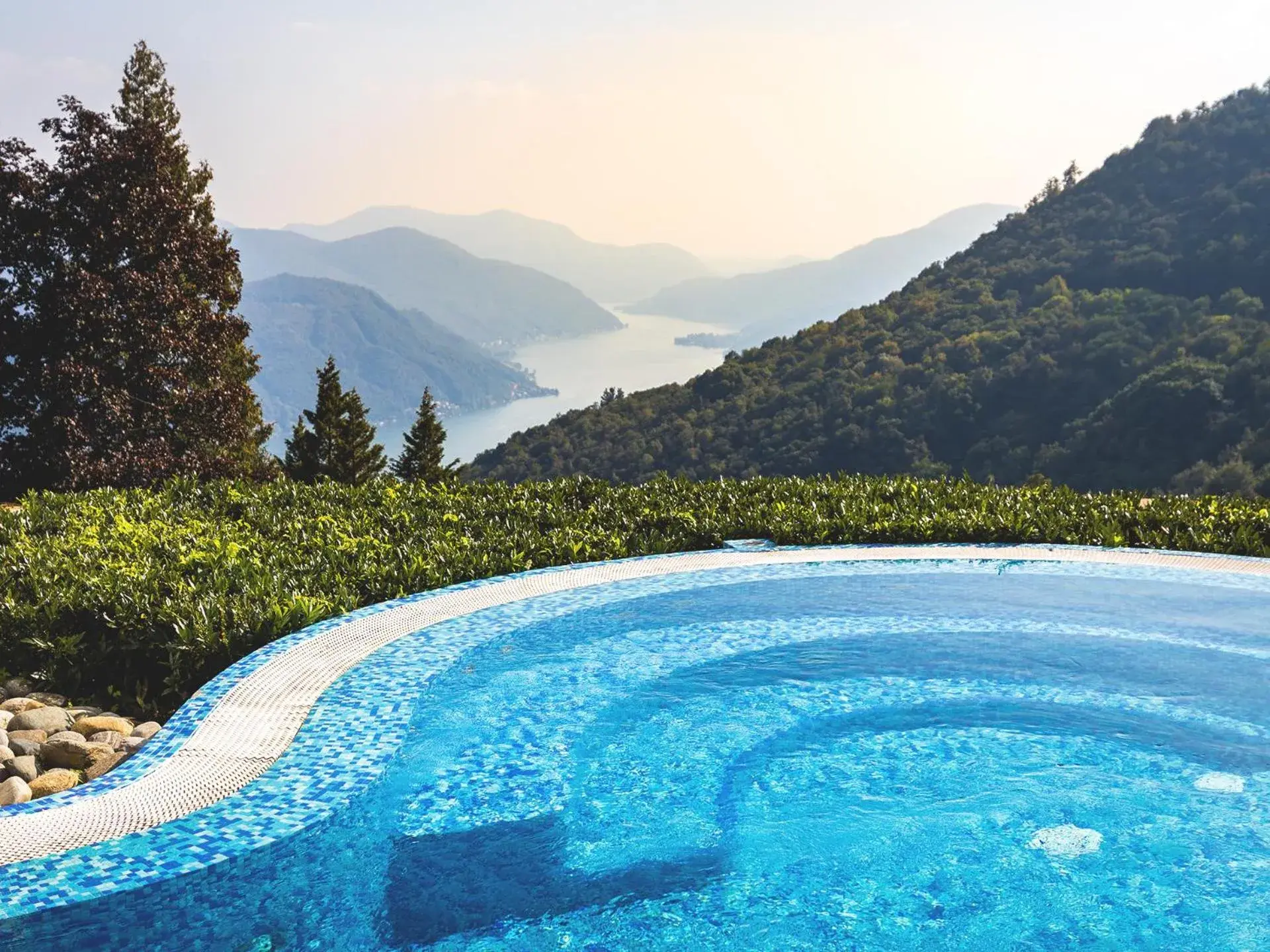 Pool view, Swimming Pool in Kurhaus Cademario Hotel & DOT Spa - Ticino Hotels Group