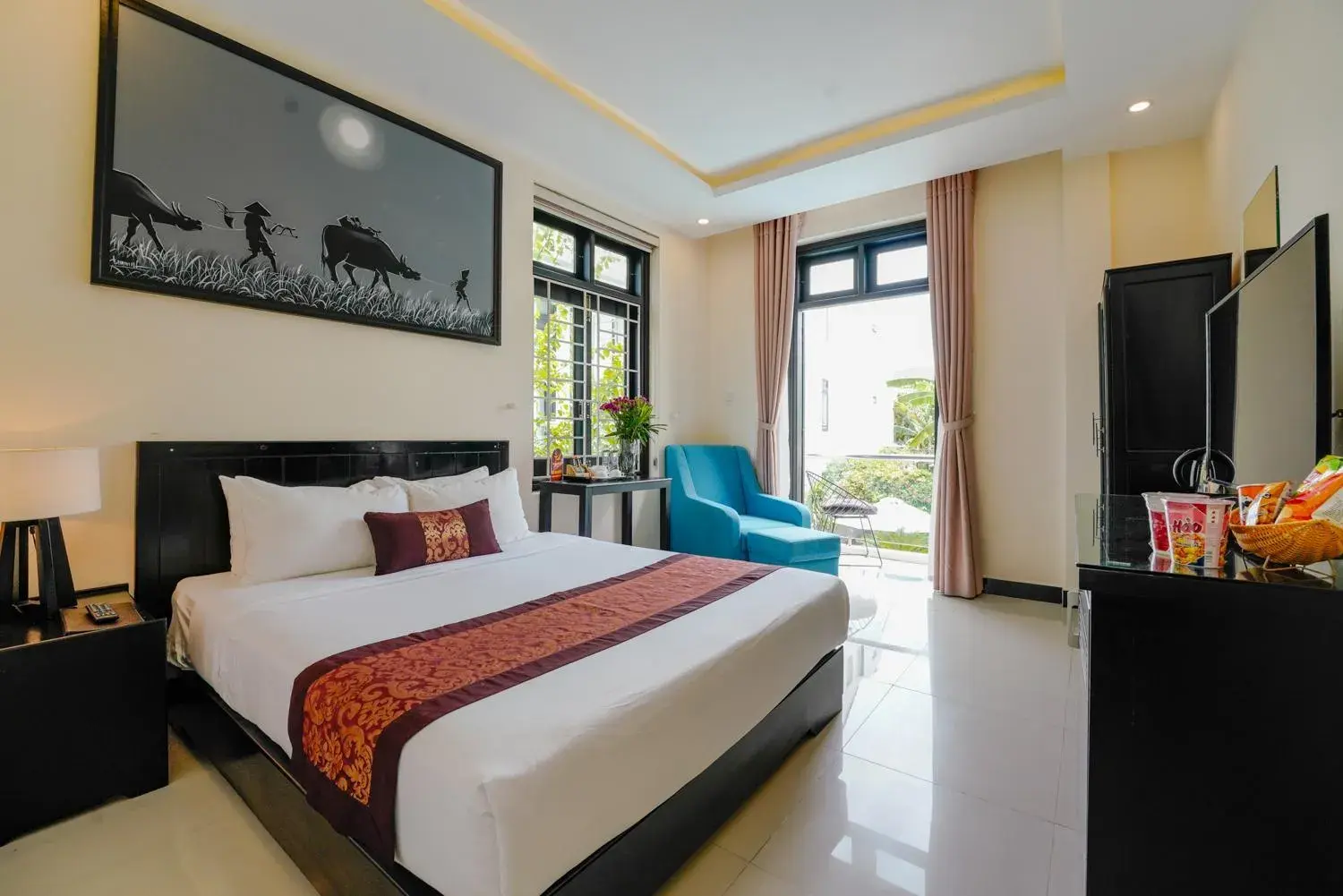 Bed in Banana Garden Villa