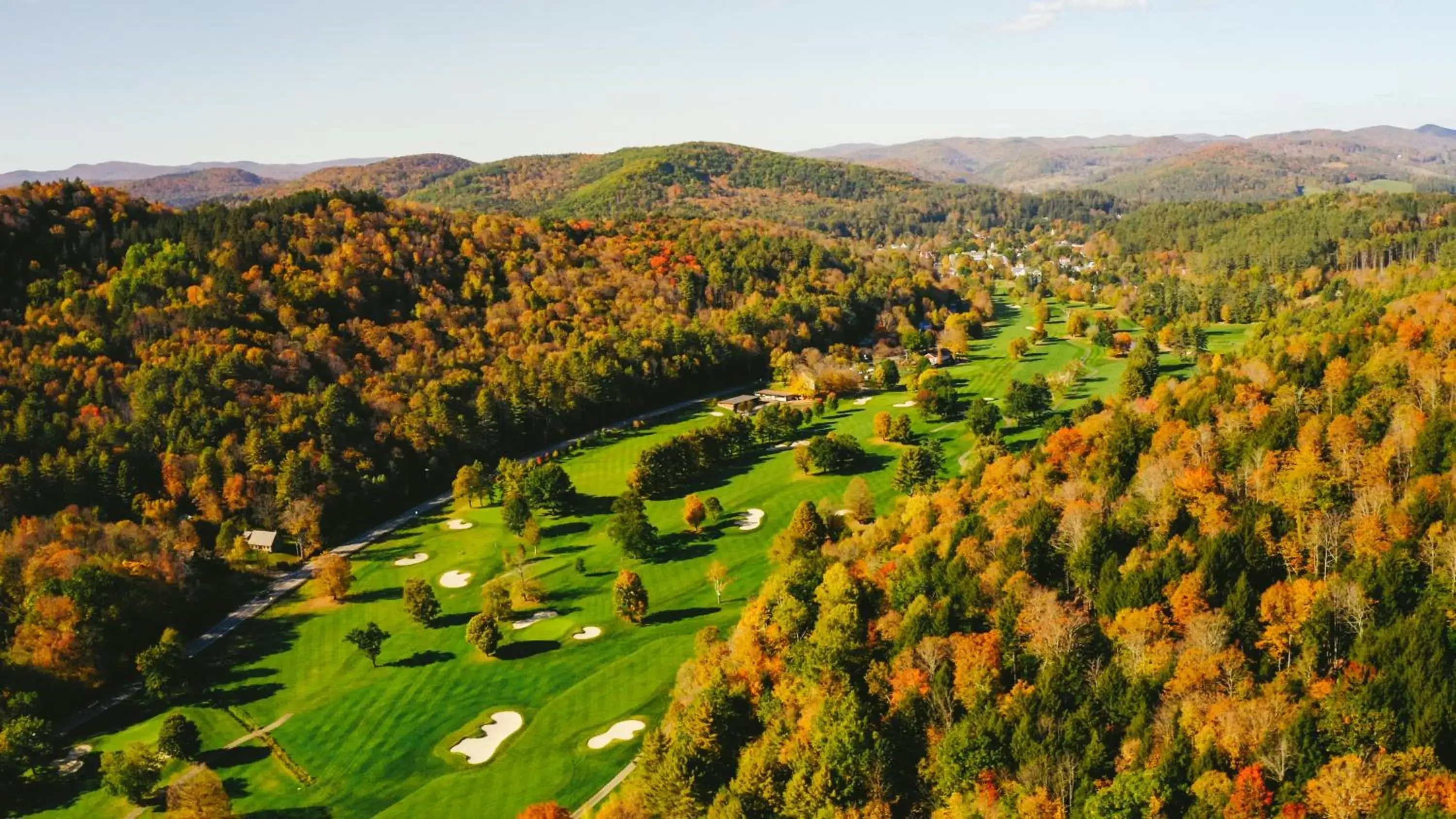 Golfcourse, Bird's-eye View in Woodstock Inn & Resort