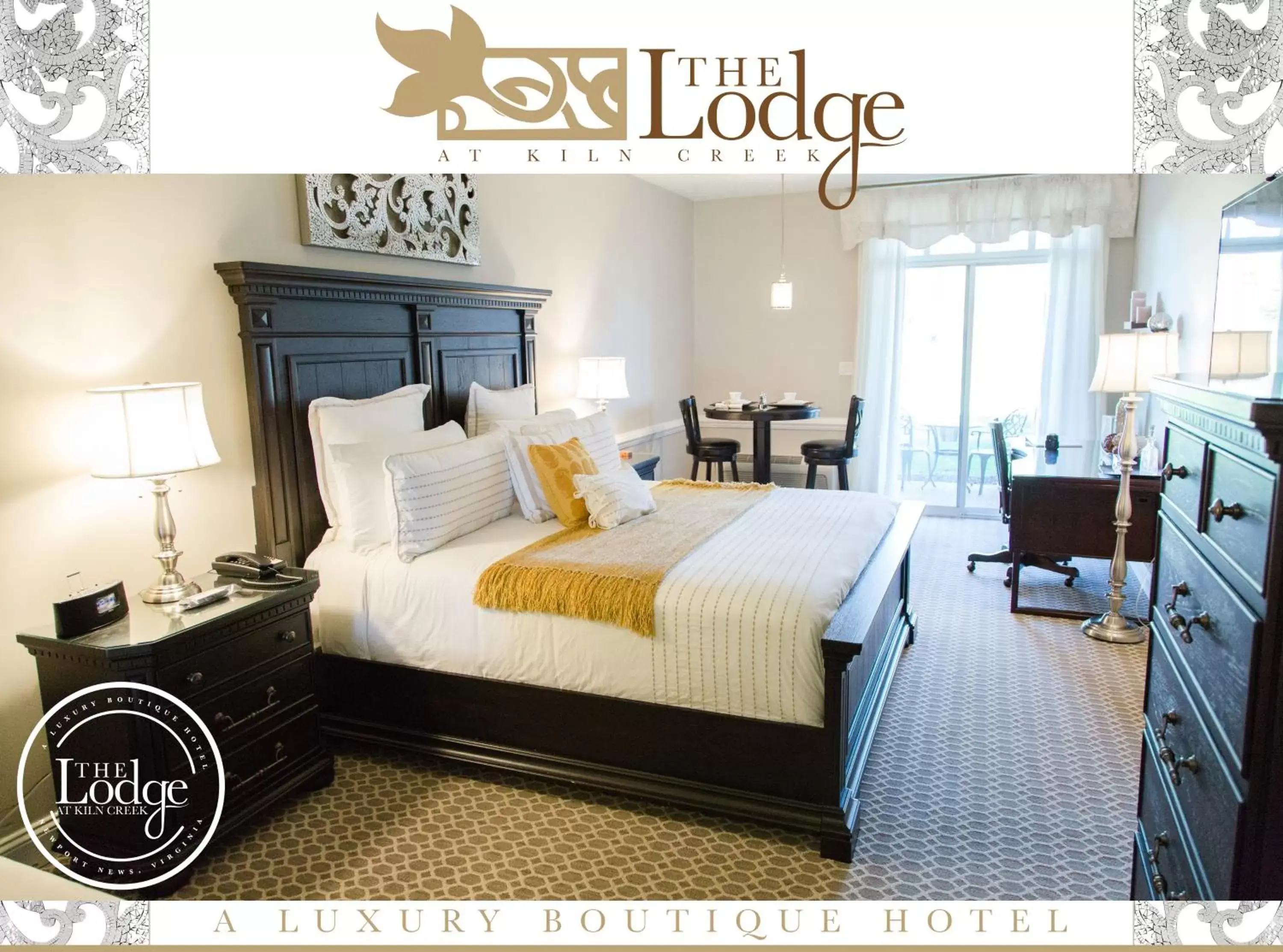 Property logo or sign, Bed in The Lodge at Kiln Creek Resort