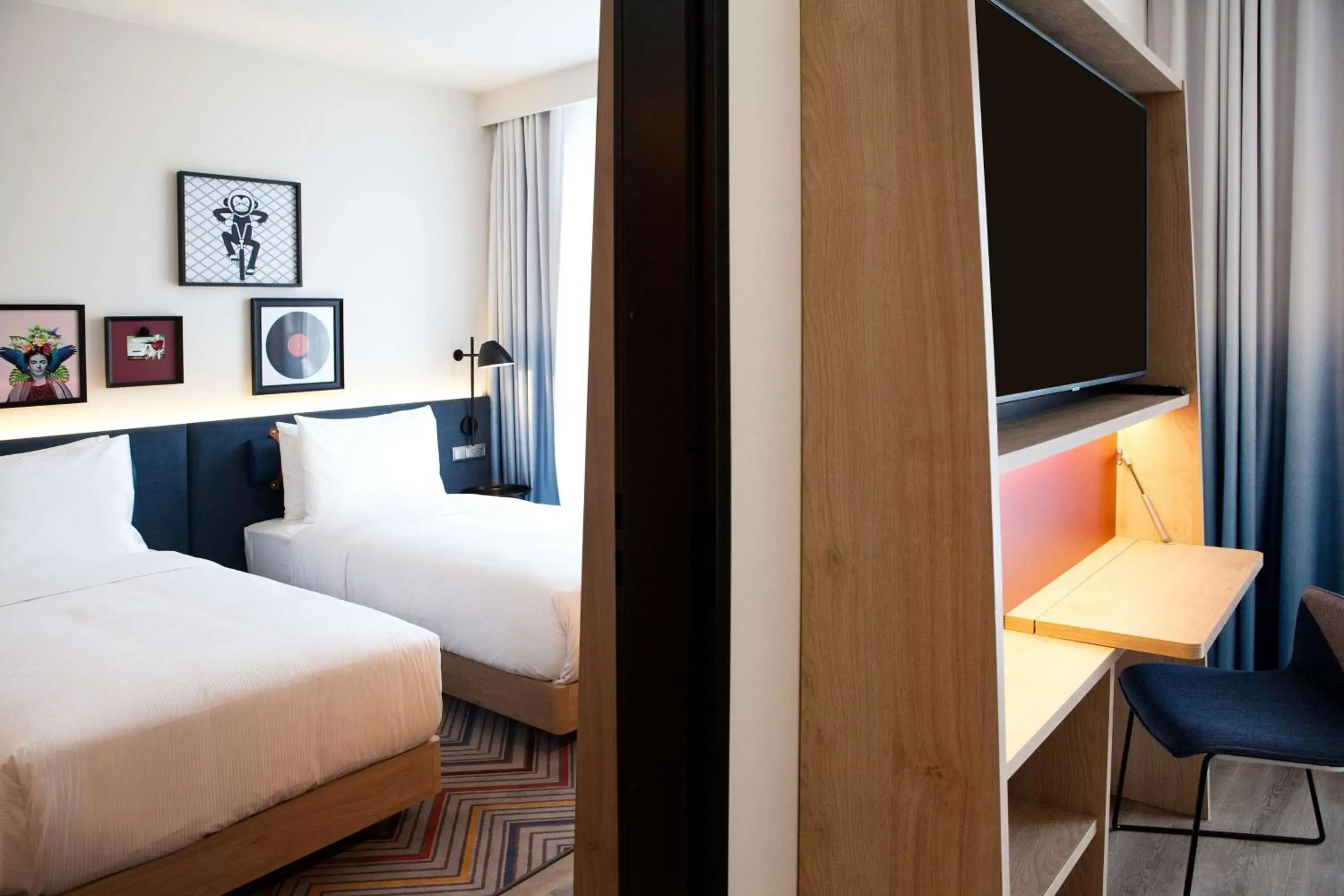 Bedroom, Bed in Hampton By Hilton Vienna Messe Bedroom, Bed in Hampton By Hilton Vienna Messe