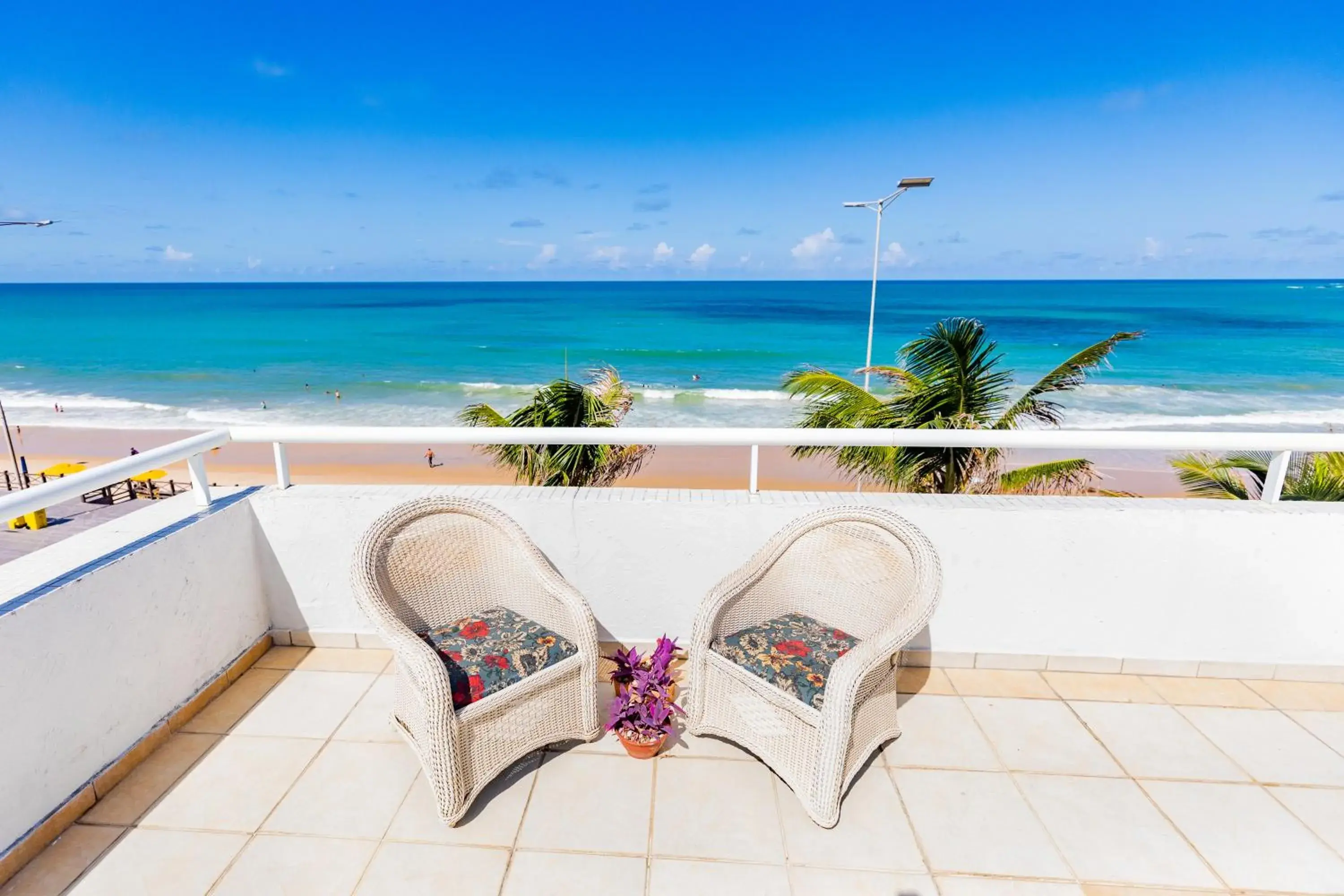 Balcony/Terrace, Sea View in Hotel Ponta Negra Beach Natal