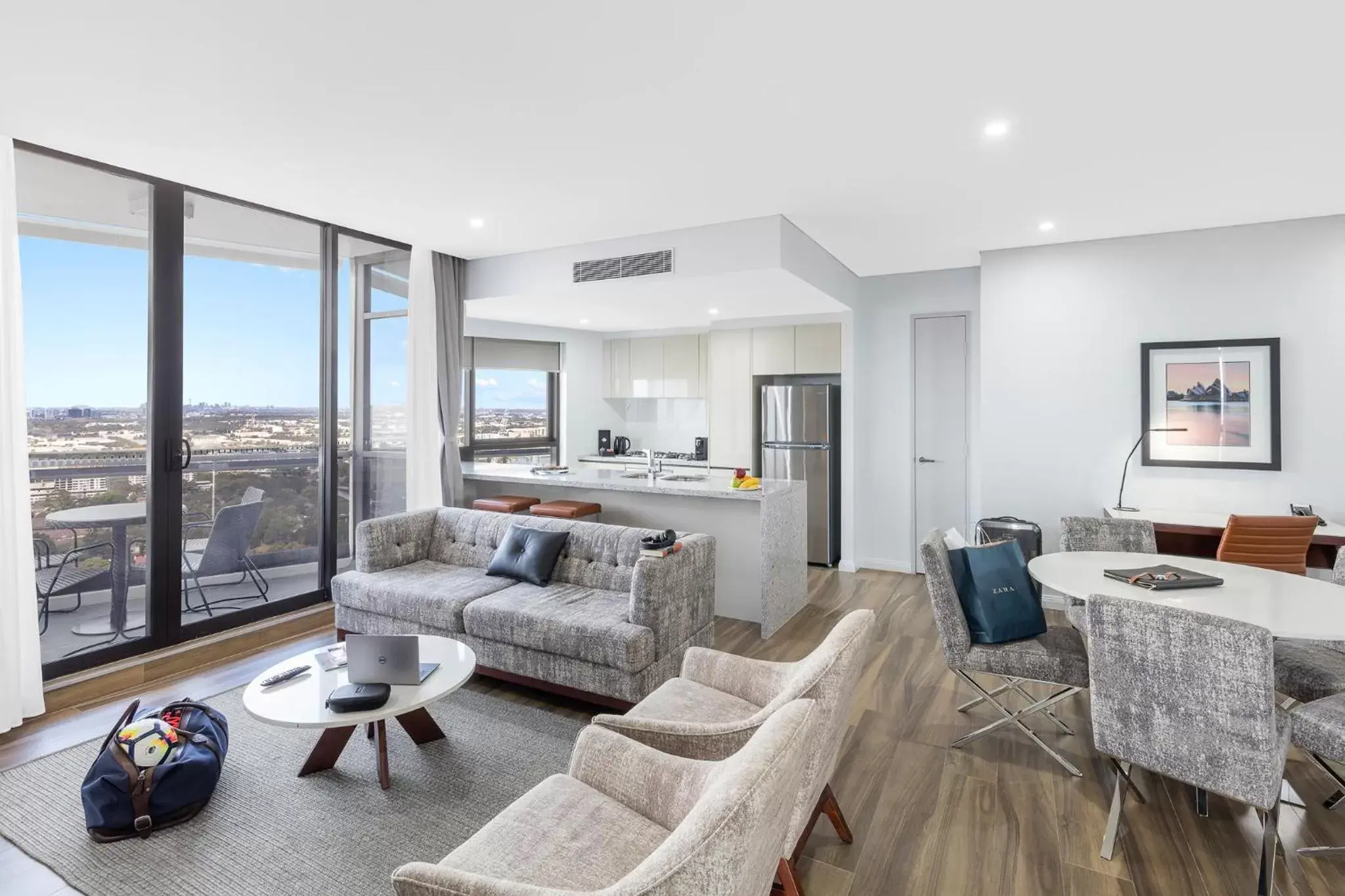 Balcony/Terrace, Seating Area in Meriton Suites Church Street, Parramatta