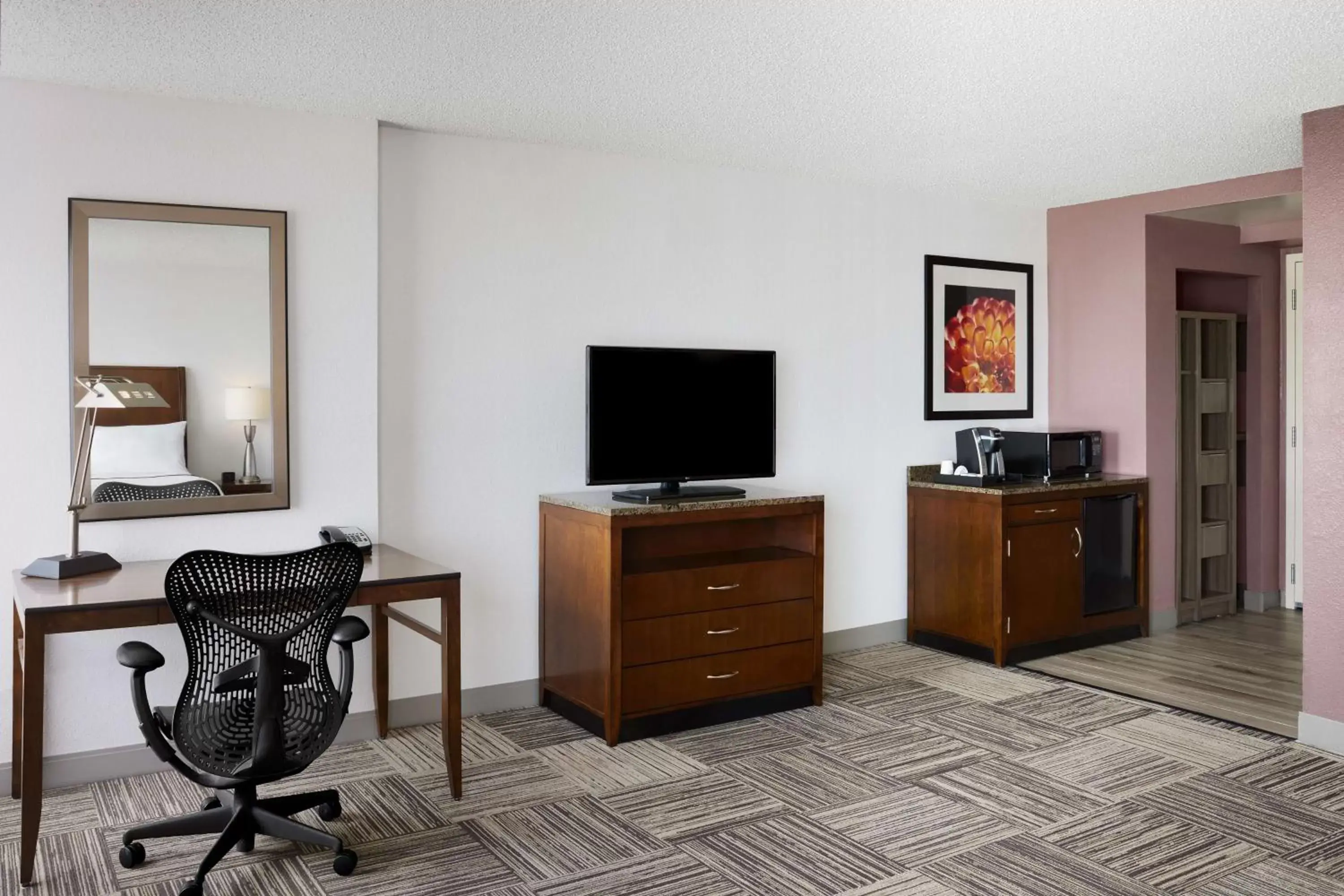 Bedroom, TV/Entertainment Center in Hilton Garden Inn Denver South Park Meadows Area