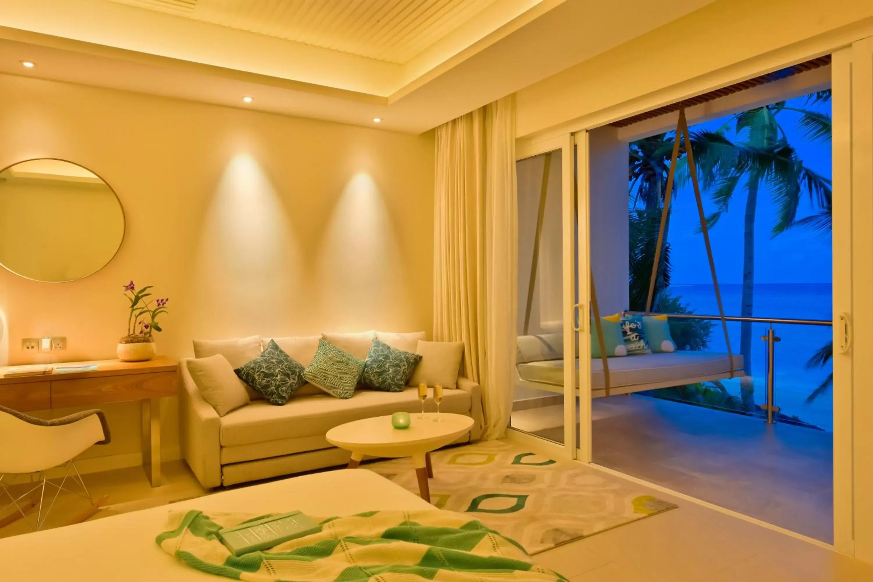 Bedroom, Seating Area in Kandima Maldives