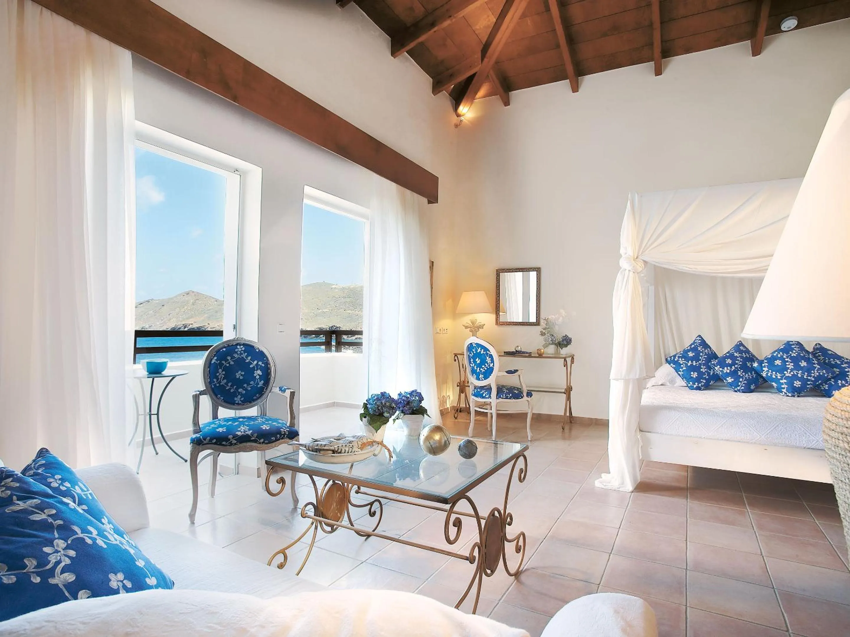 View (from property/room), Bed in Grecotel Marine Palace & Aqua Park