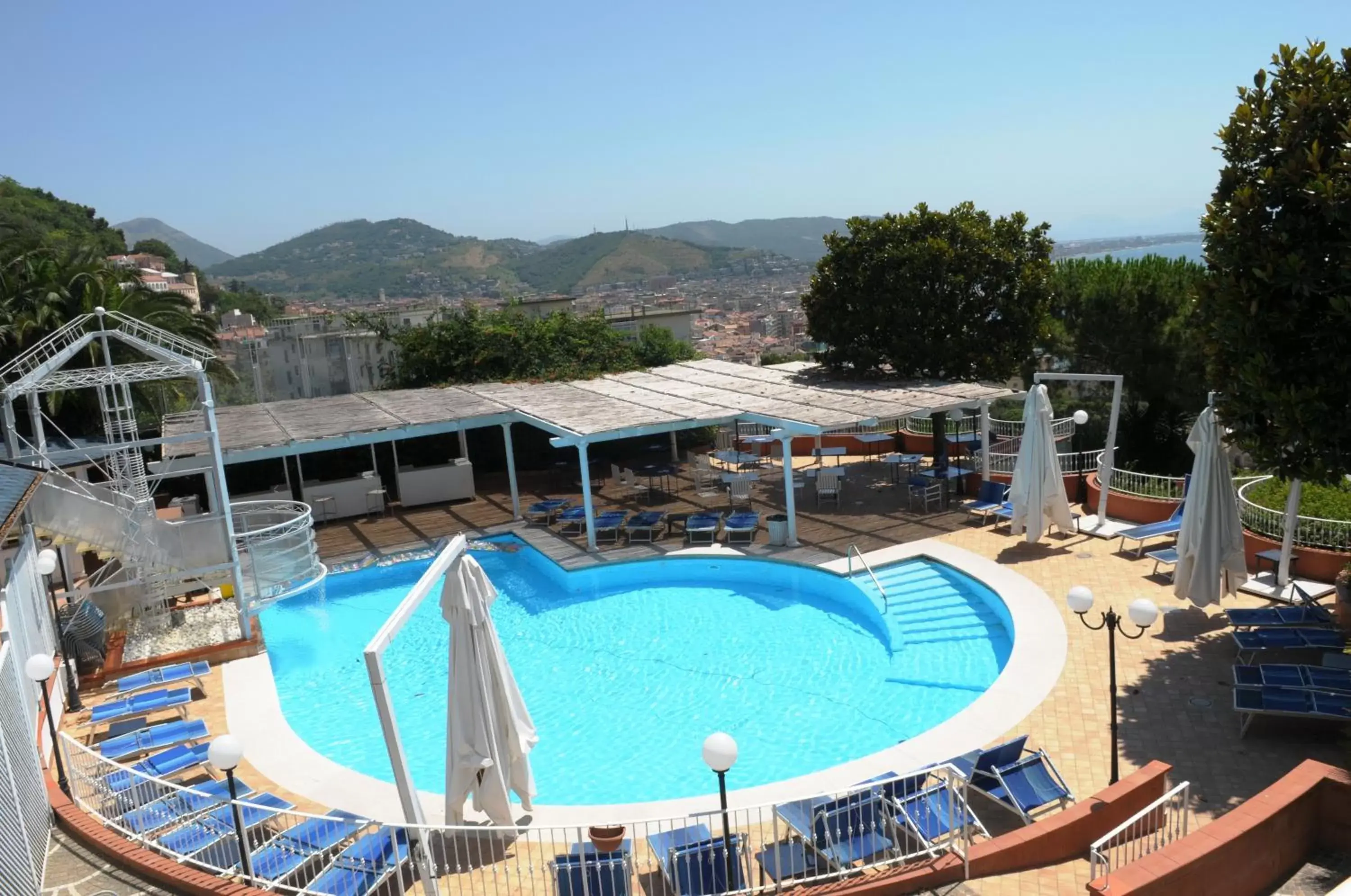 Bird's eye view, Swimming Pool in Hotel Villa Poseidon & Events