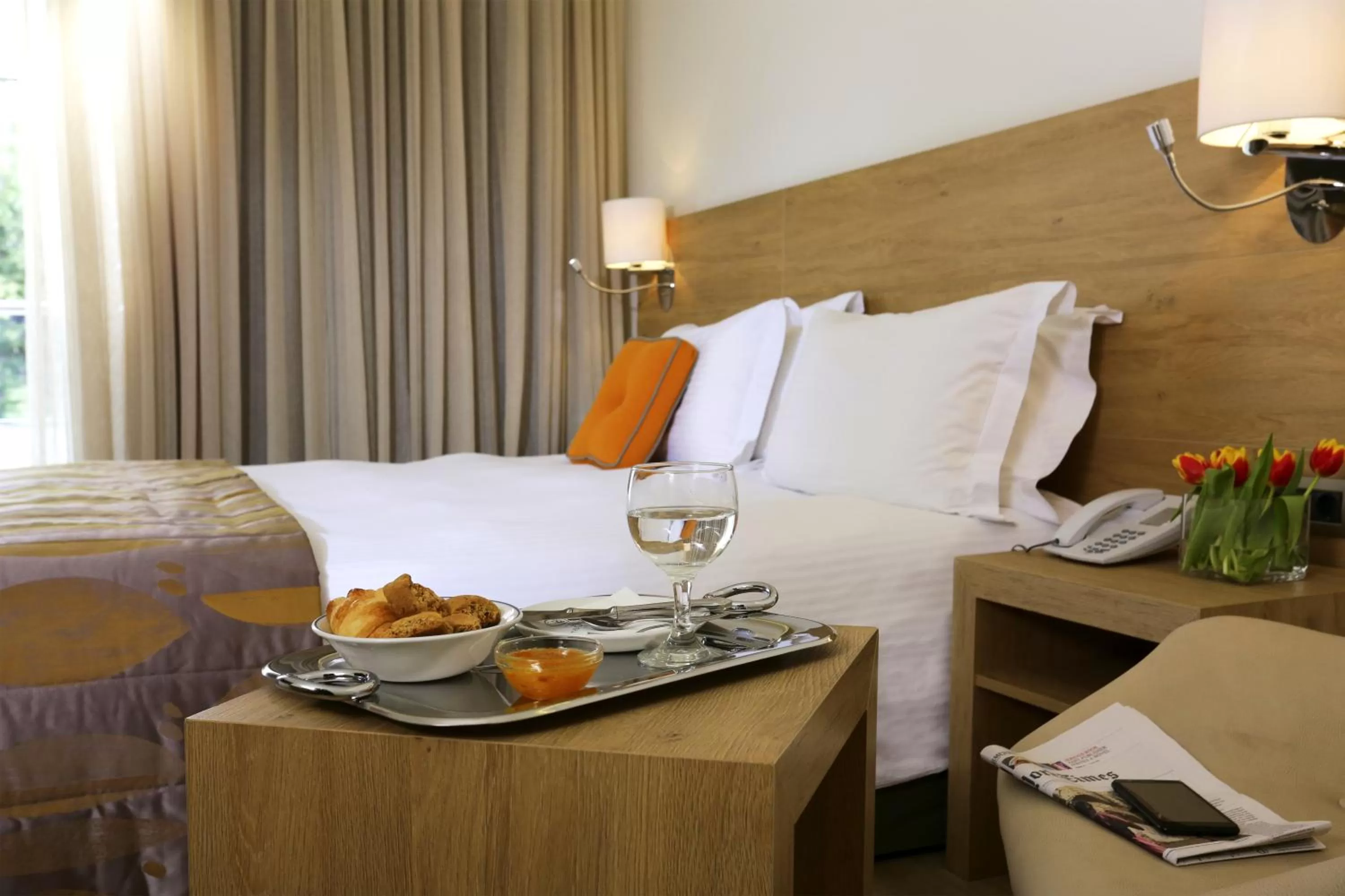 Bed in Golden Age Athens Hotel