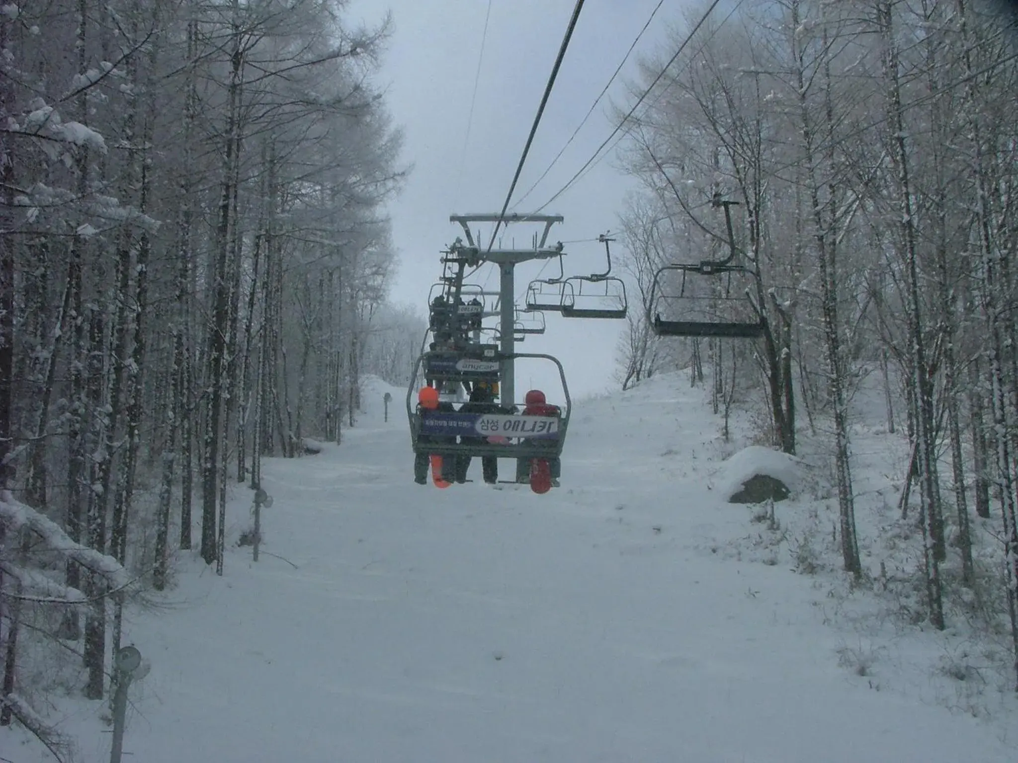 Skiing, Winter in White Cabin