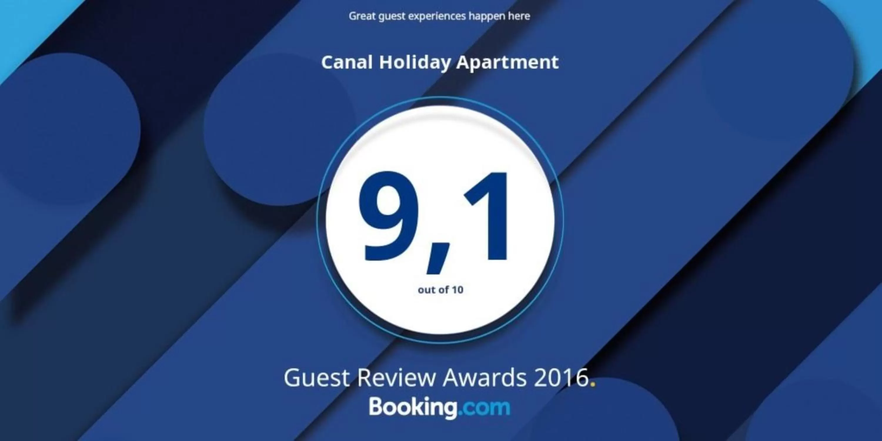 Certificate/Award in Canal Holiday Apartment