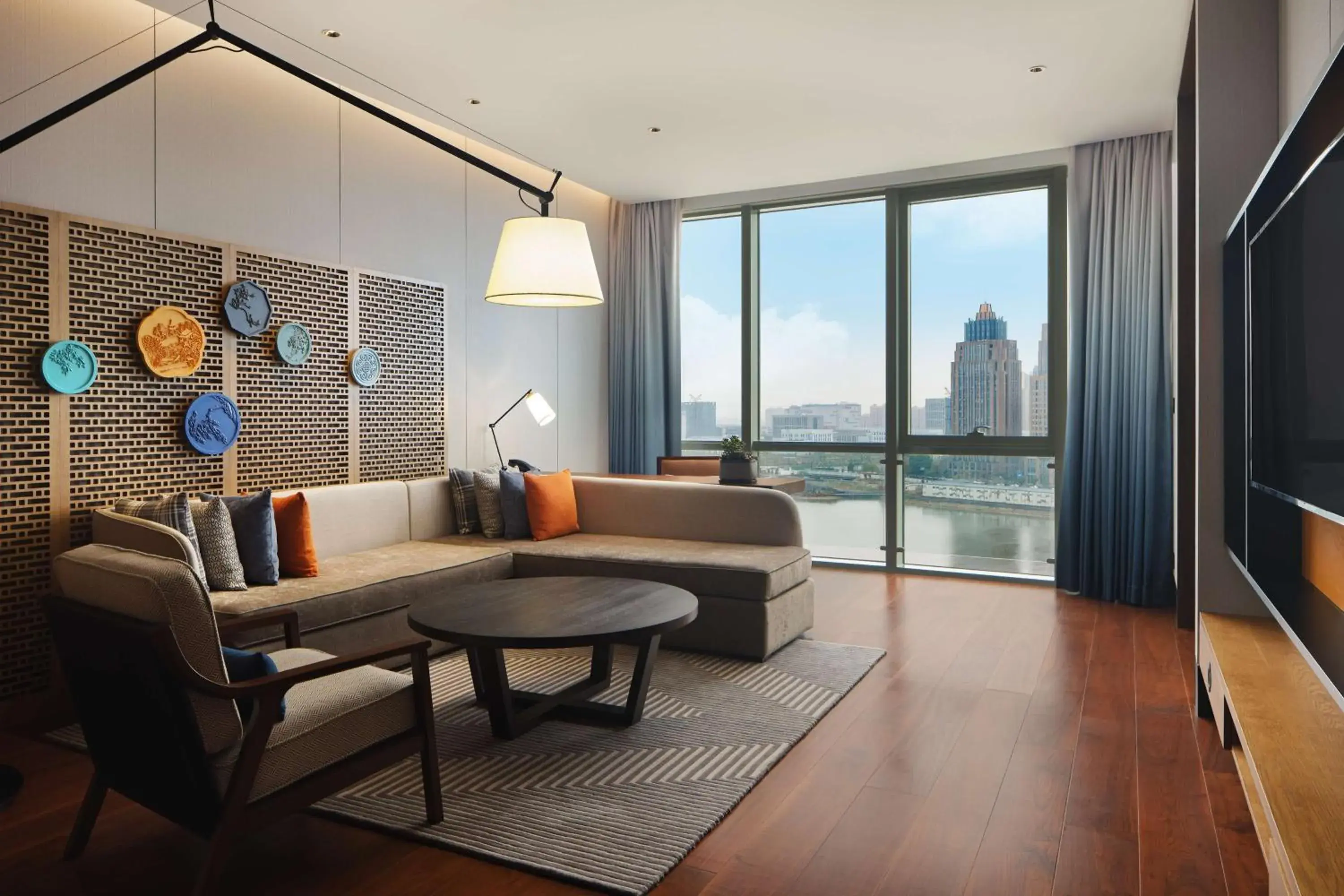 Living room in Canopy By Hilton Hangzhou Jinsha Lake Living room in Canopy By Hilton Hangzhou Jinsha Lake